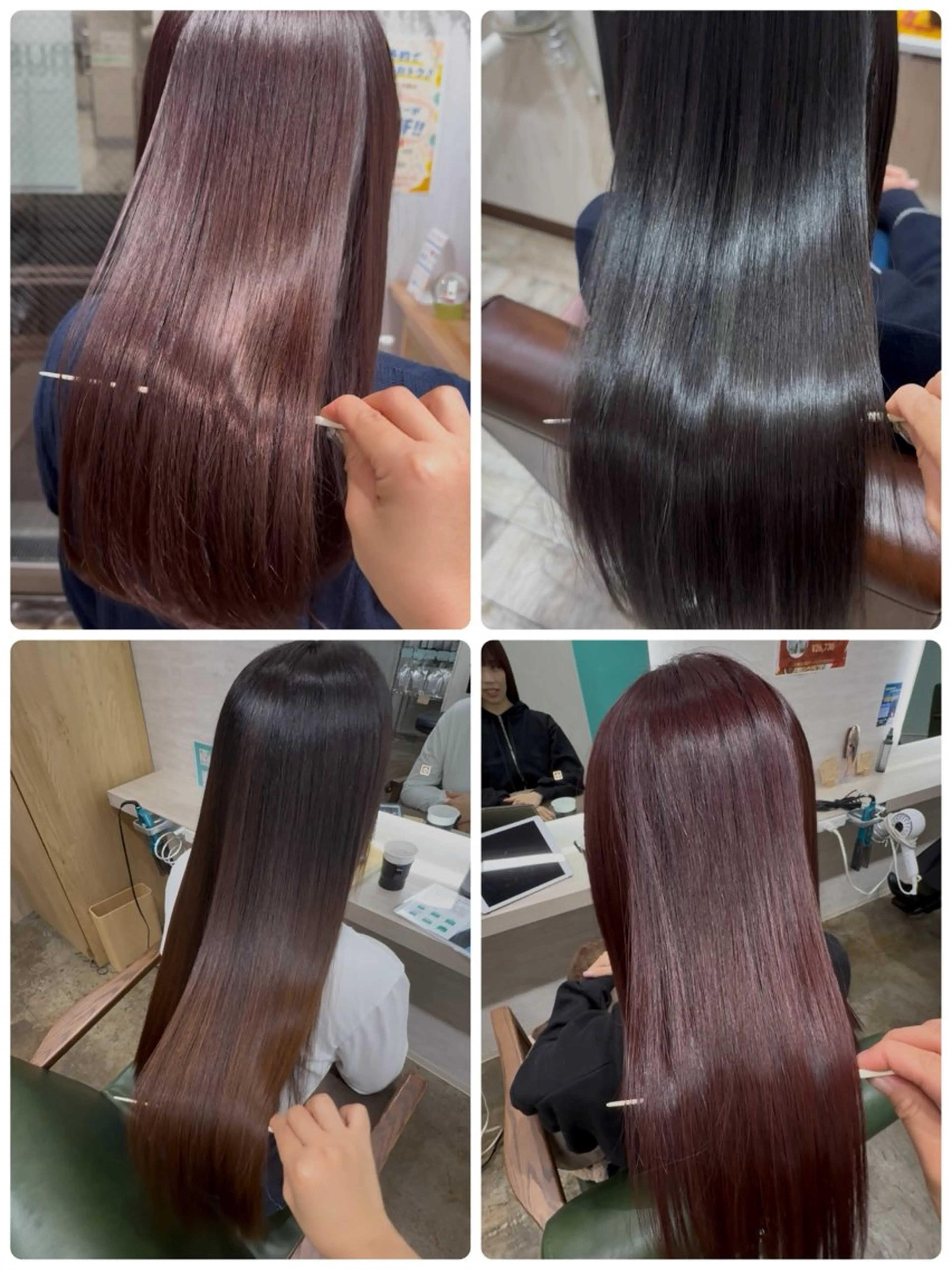 ロング カラー 髪質改善 縮毛矯正 トリートメント 酸性ストレート 酸熱トリートメント 縮毛矯正/ /関内/あべももこのヘアスタイル