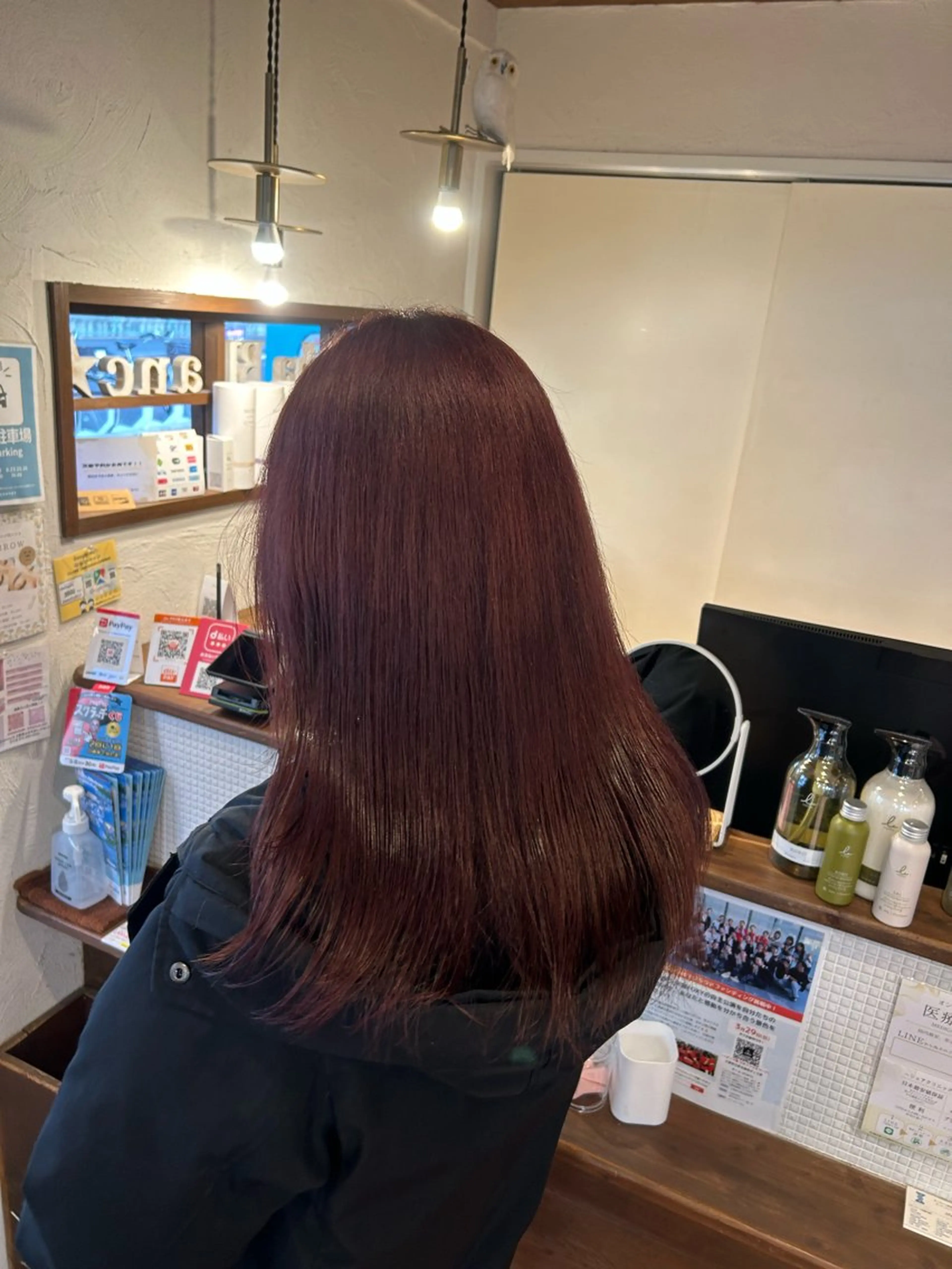 ロング カラー ブリーチ ピンクカラー レッドカラー ヘアカラー 徳永　髪質改善 縮毛矯正のヘアスタイル