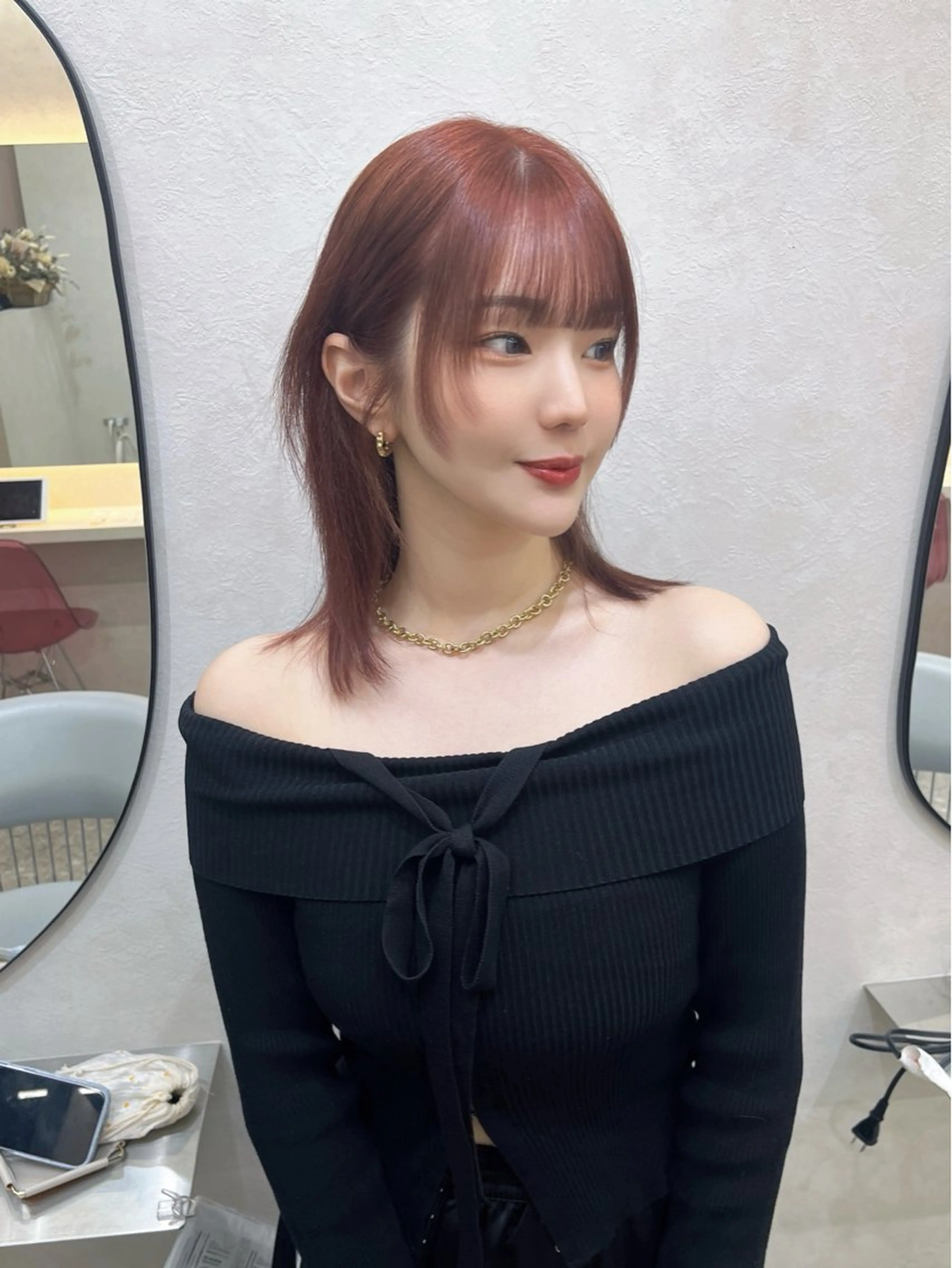 ミディアム カラー ヘアカラー トリートメント 韓国ハッシュカット/ 新宿/髪質改善/岡崎のヘアスタイル