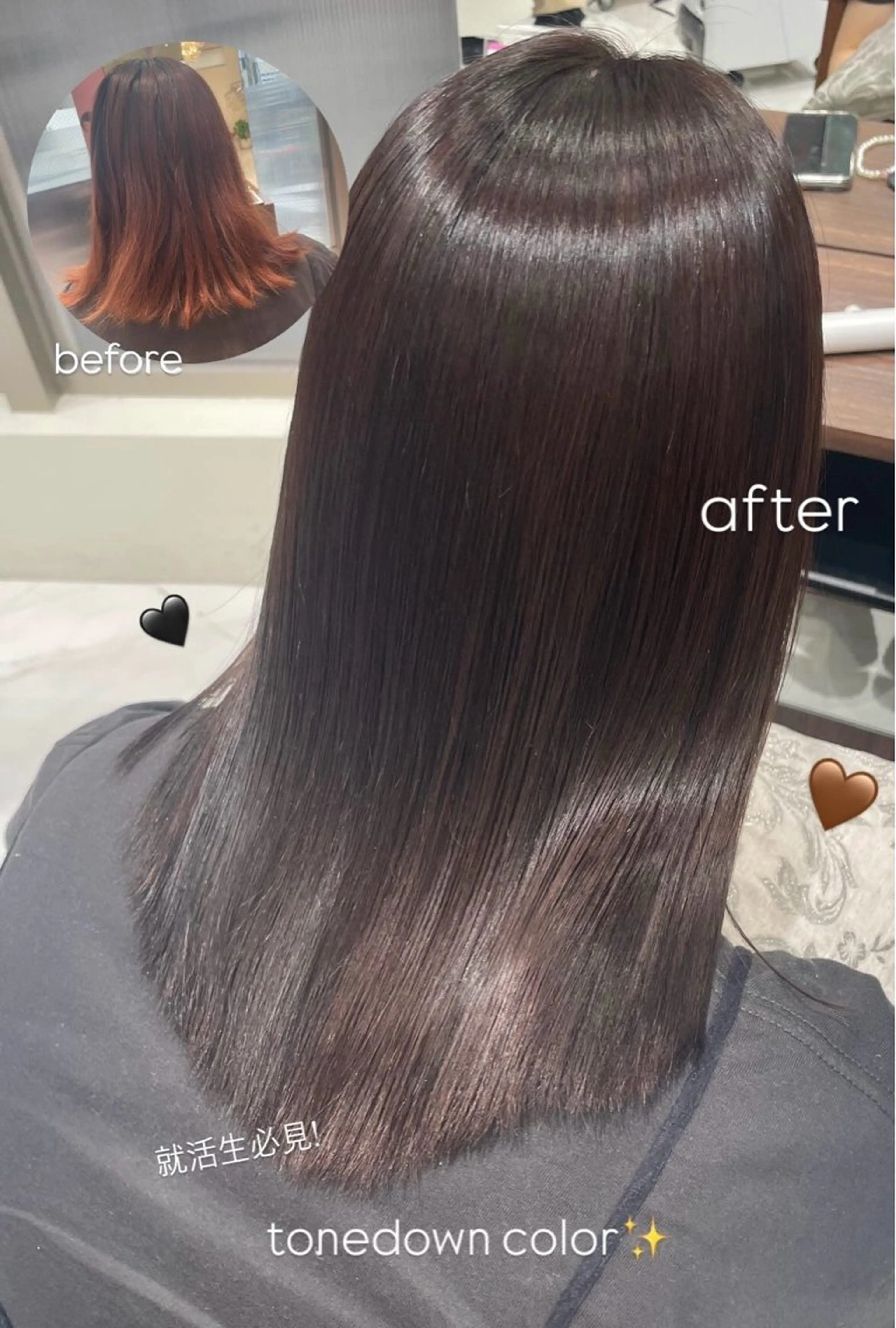 セミロング mion🦋韓国ヘア 透明感カラー🫧のヘアスタイル
