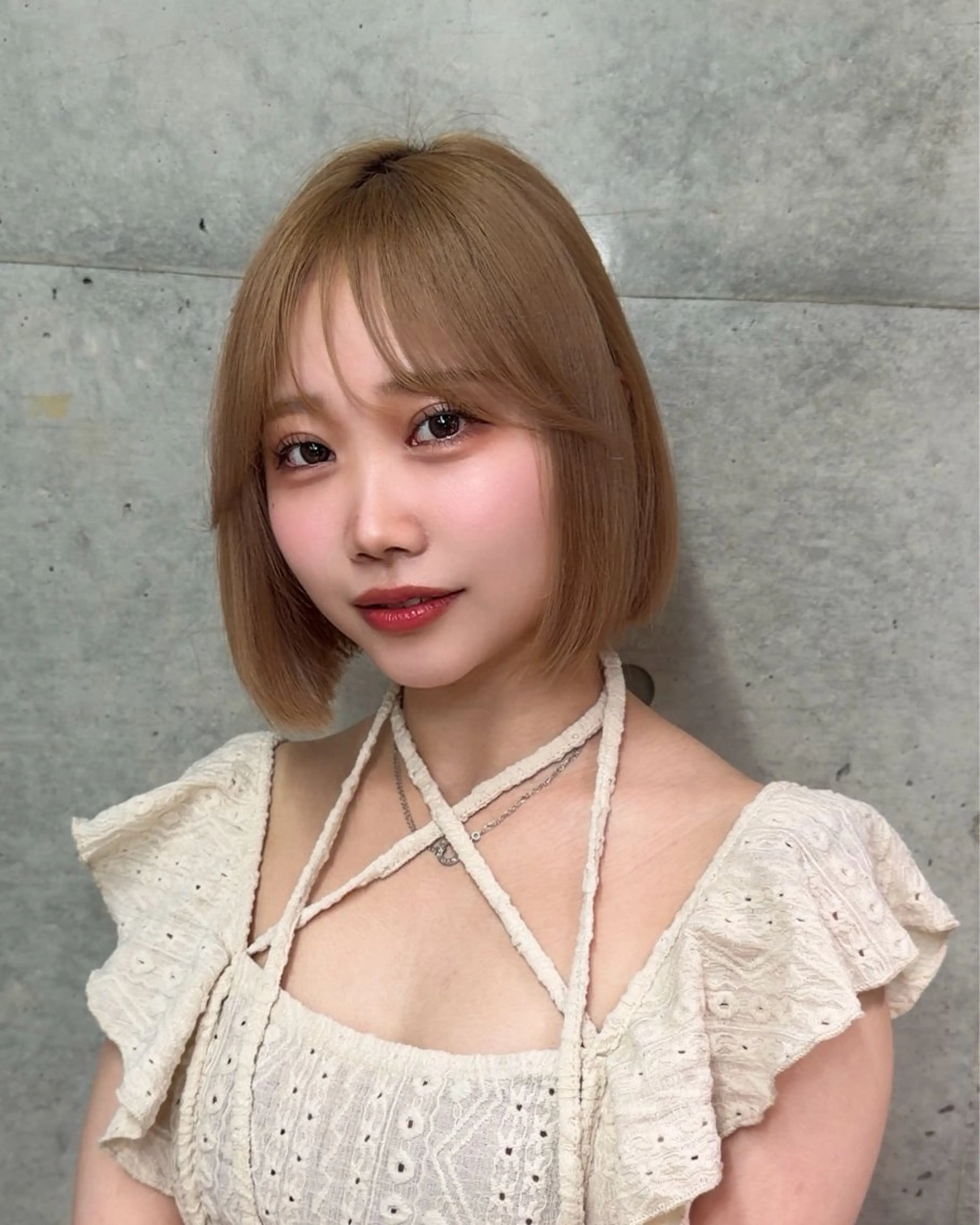 ミディアム カット 縮毛矯正 トリートメント けいし🐬ボブ 美髪縮毛矯正のヘアスタイル