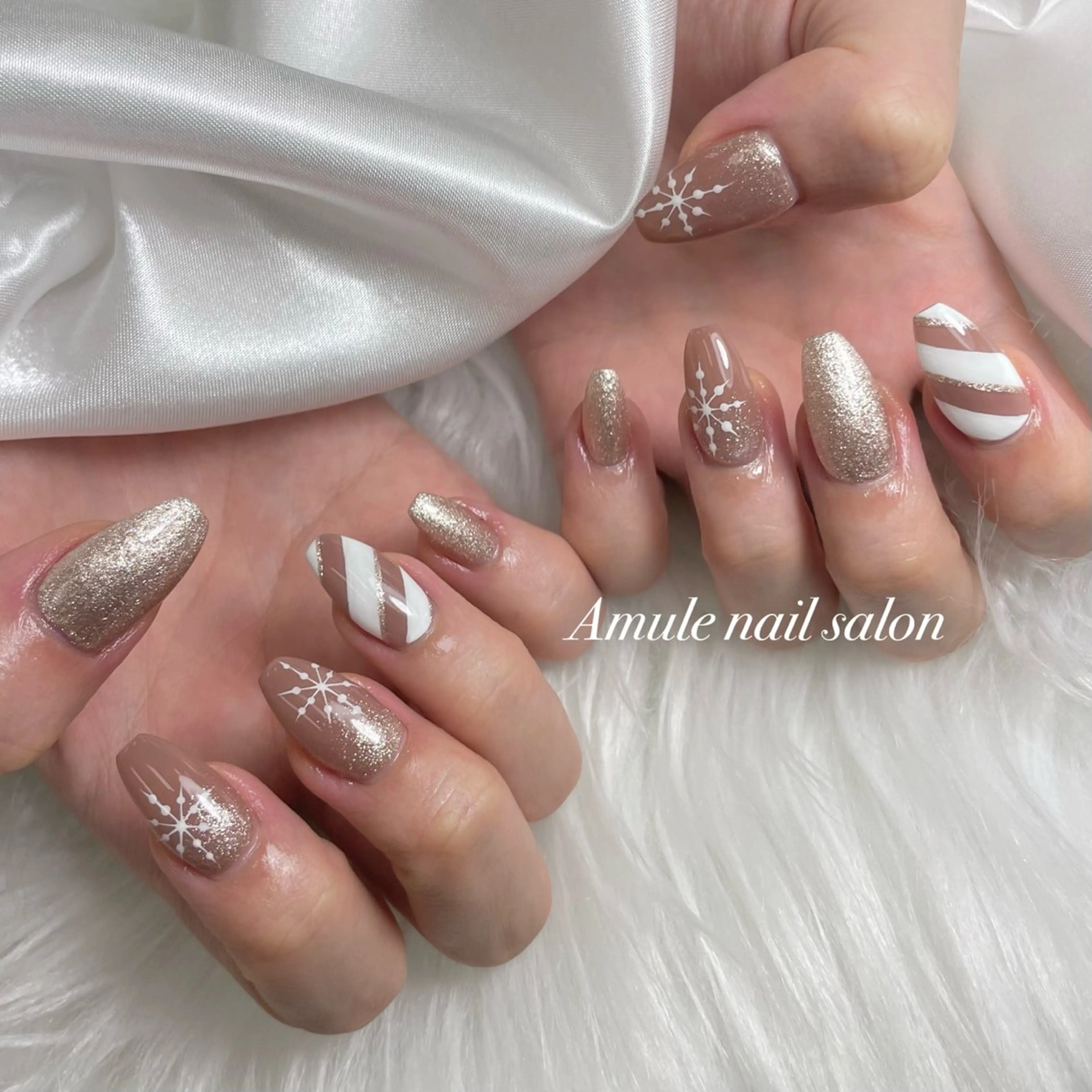 ネイル 冬ネイル ハンドネイル Amule nailsalonのネイルデザイン