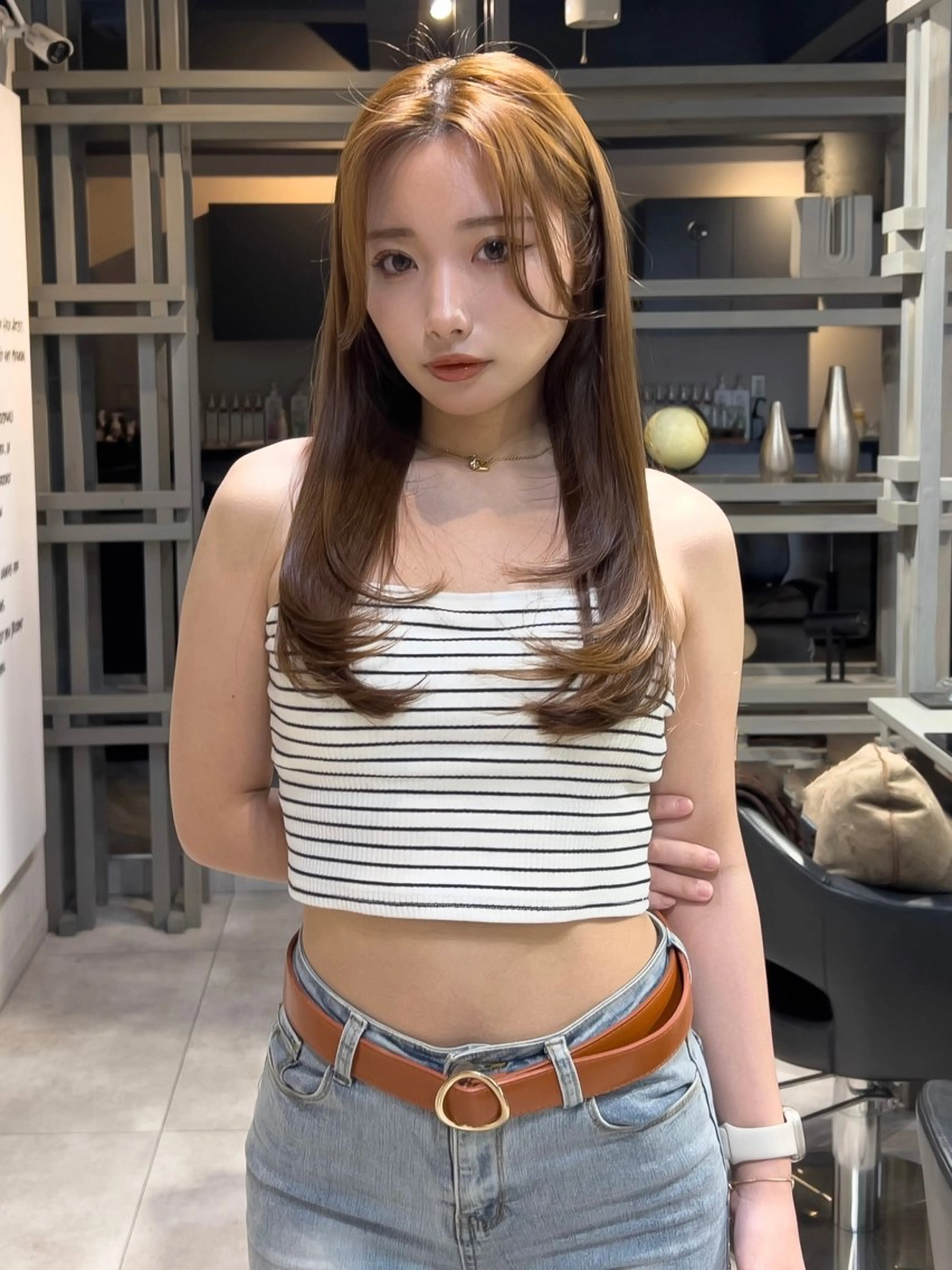 セミロング カット ヘアカラー トリートメント 透明感カラー/恵比寿 /レイヤーカット大場のヘアスタイル