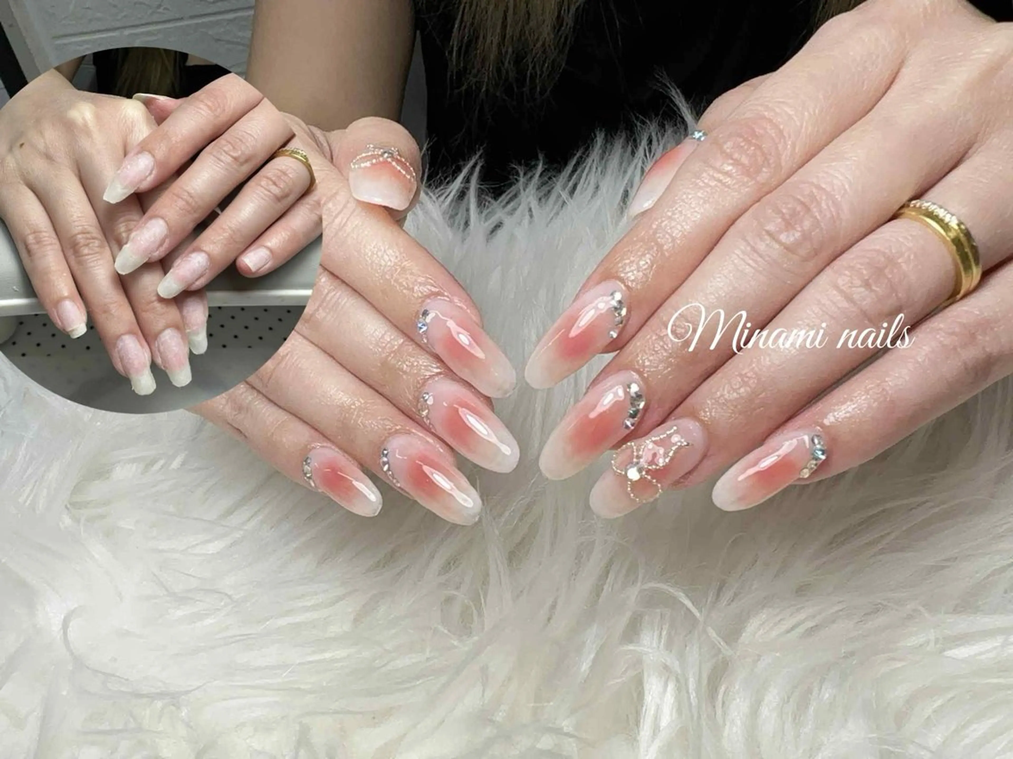 ネイル アートネイル オーロラネイル ガーリー キラキラネイル 韓国ネイル Minami Nailsのネイルデザイン