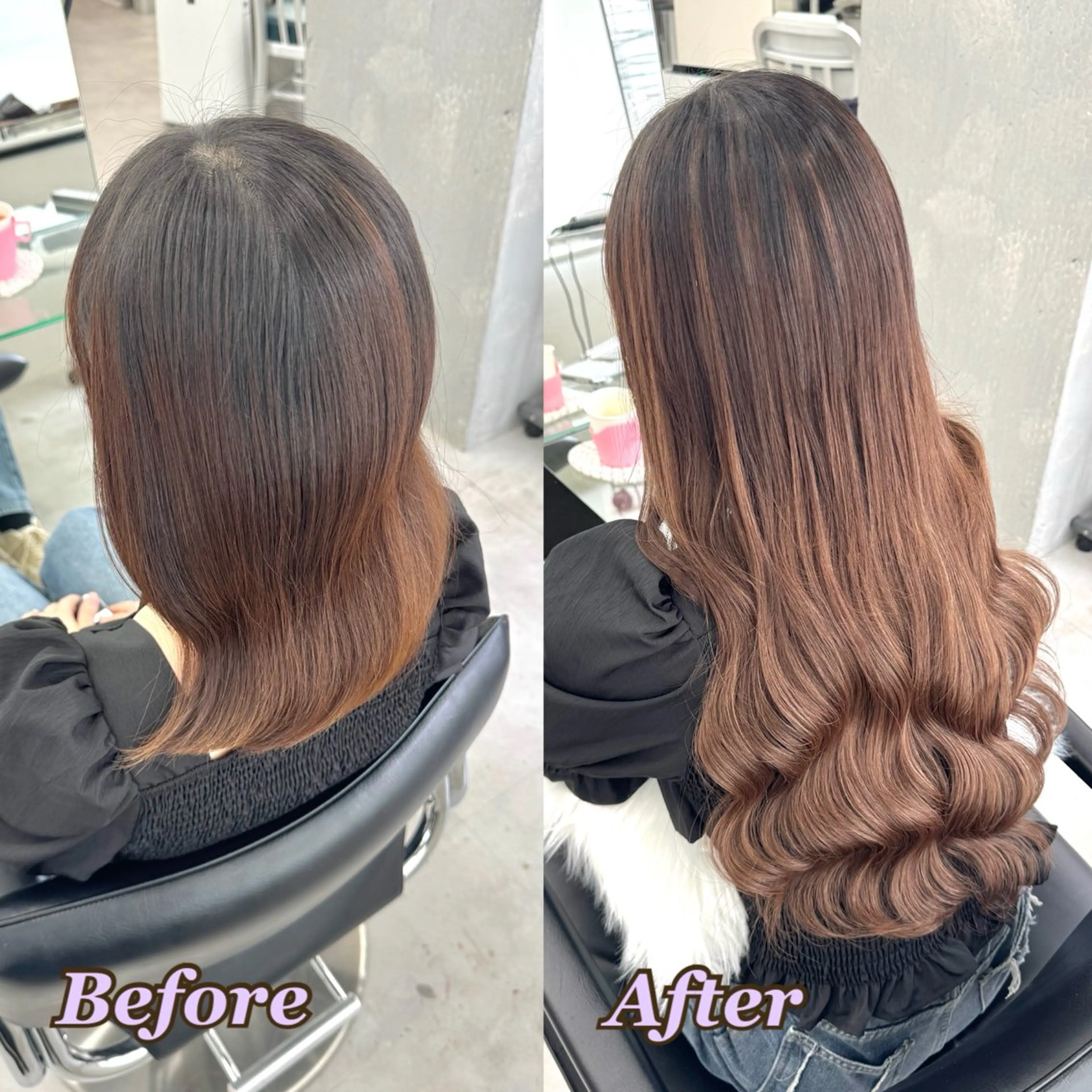 エクステ ヘアメ🎀推しカラー 🥣横浜/しほ🧸のヘアスタイル