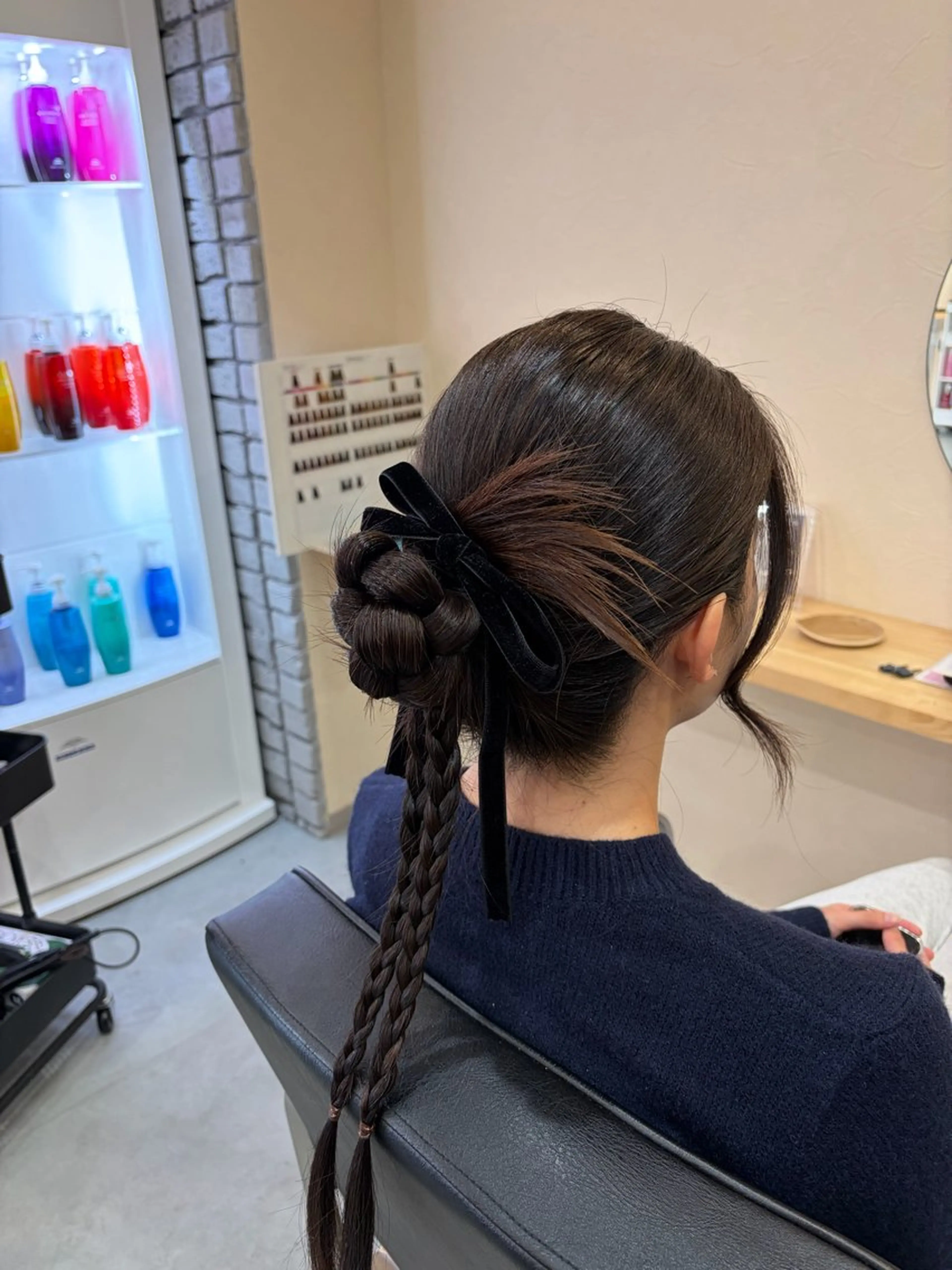 ミディアム ヘアアレンジ 🎀似合わせカット 🎀透明感カラー💞のヘアスタイル