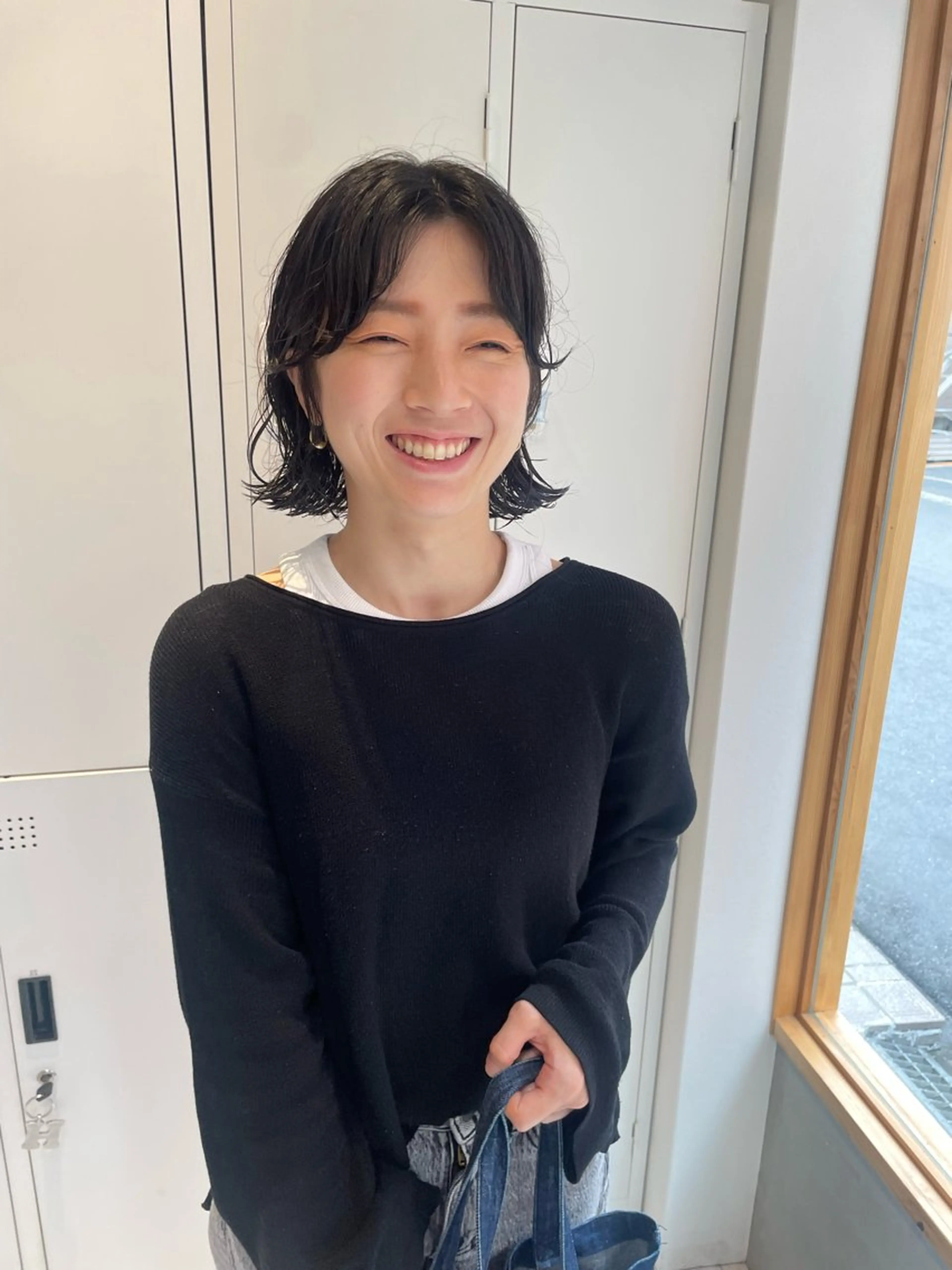 ミディアム パーマ 髙橋奈緒子 ⭐︎newi京橋のヘアスタイル