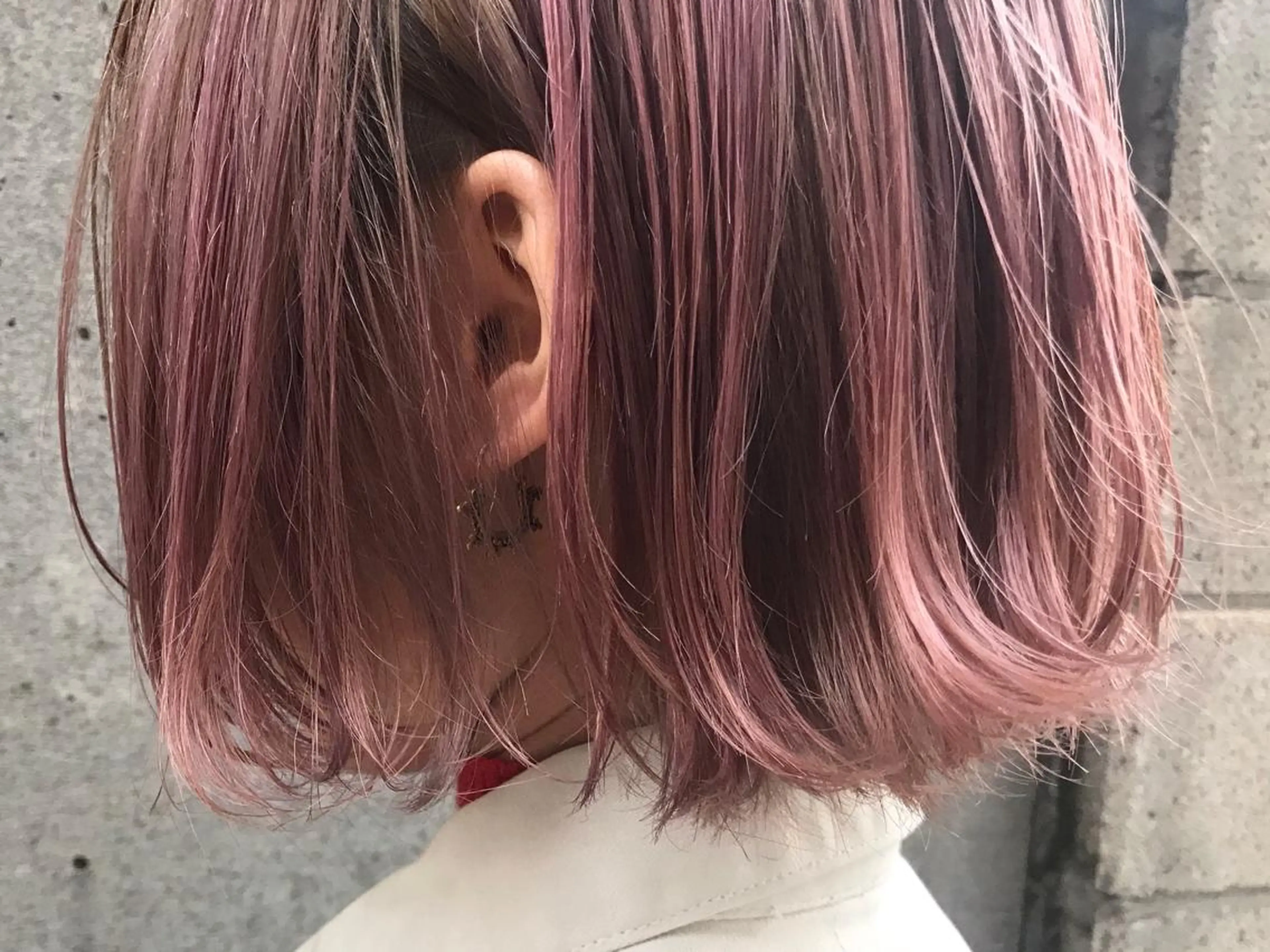 ショート カラー ピンクカラー ボブ　ショート 特化 迫田紘史のヘアスタイル