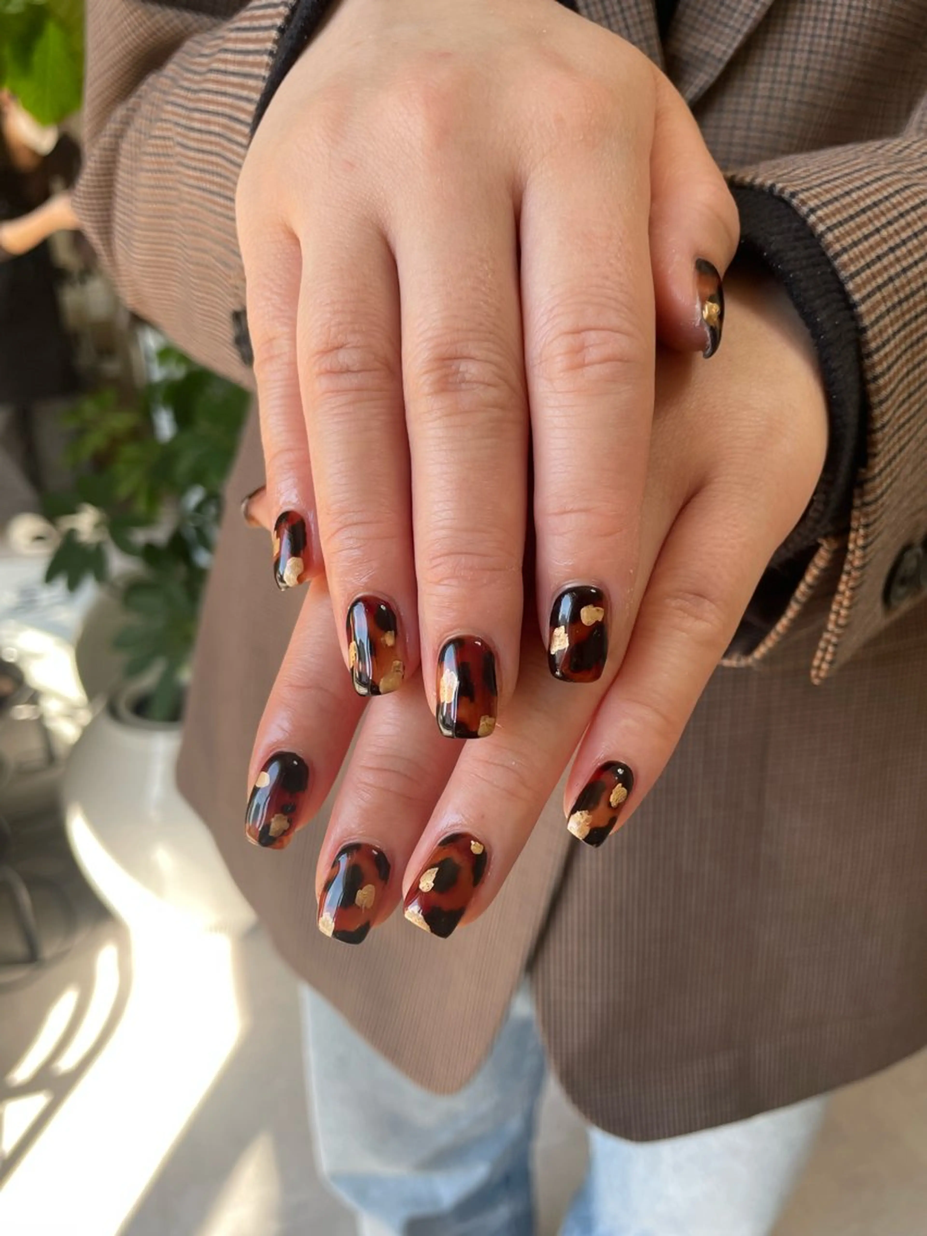 ネイル アートネイル べっ甲ネイル ハンドネイル RISA joie nailのネイルデザイン