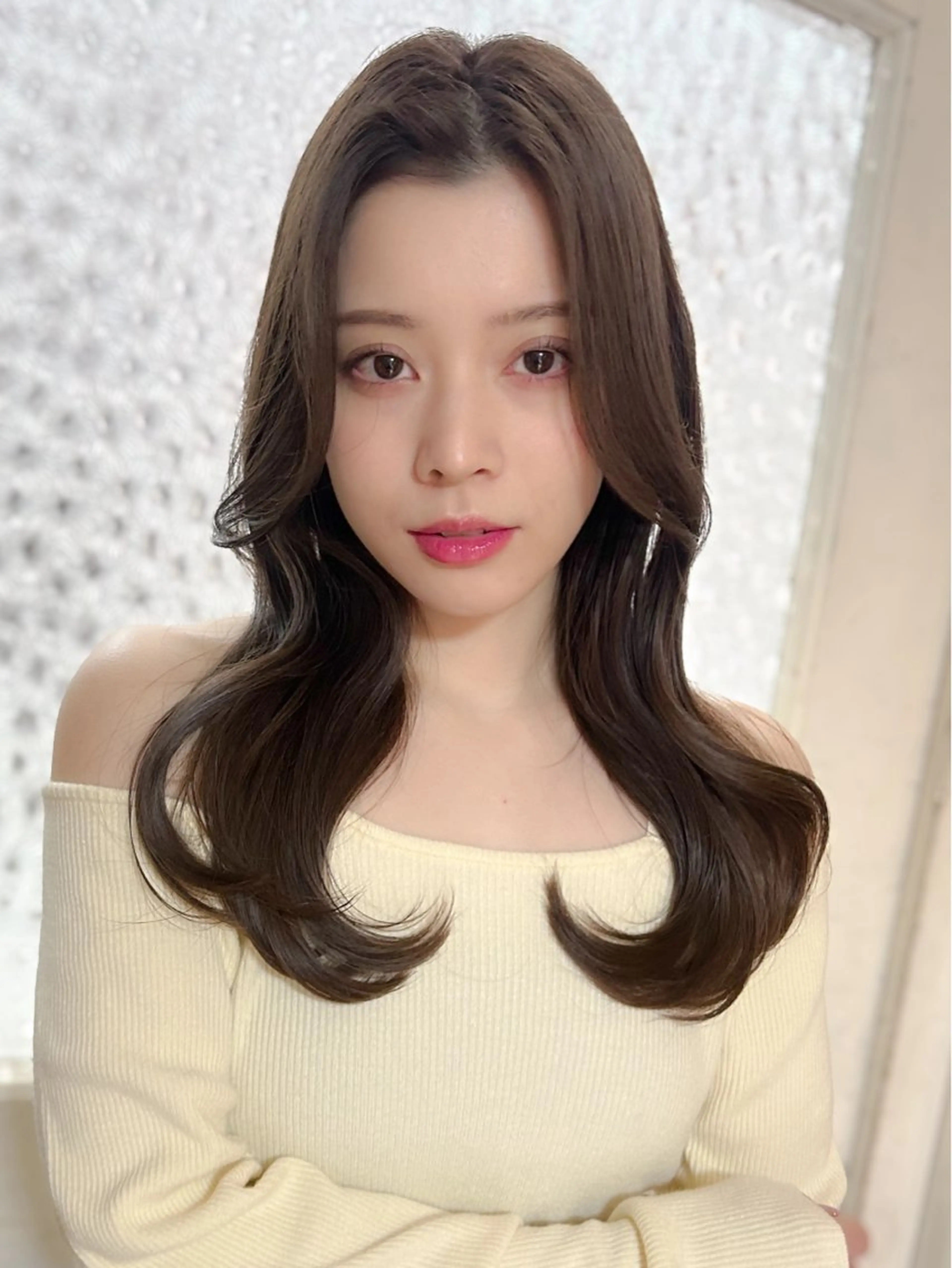 ミディアム くびれヘア レイヤーカット ハッシュカット/韓国 レイヤー/カハナのヘアスタイル