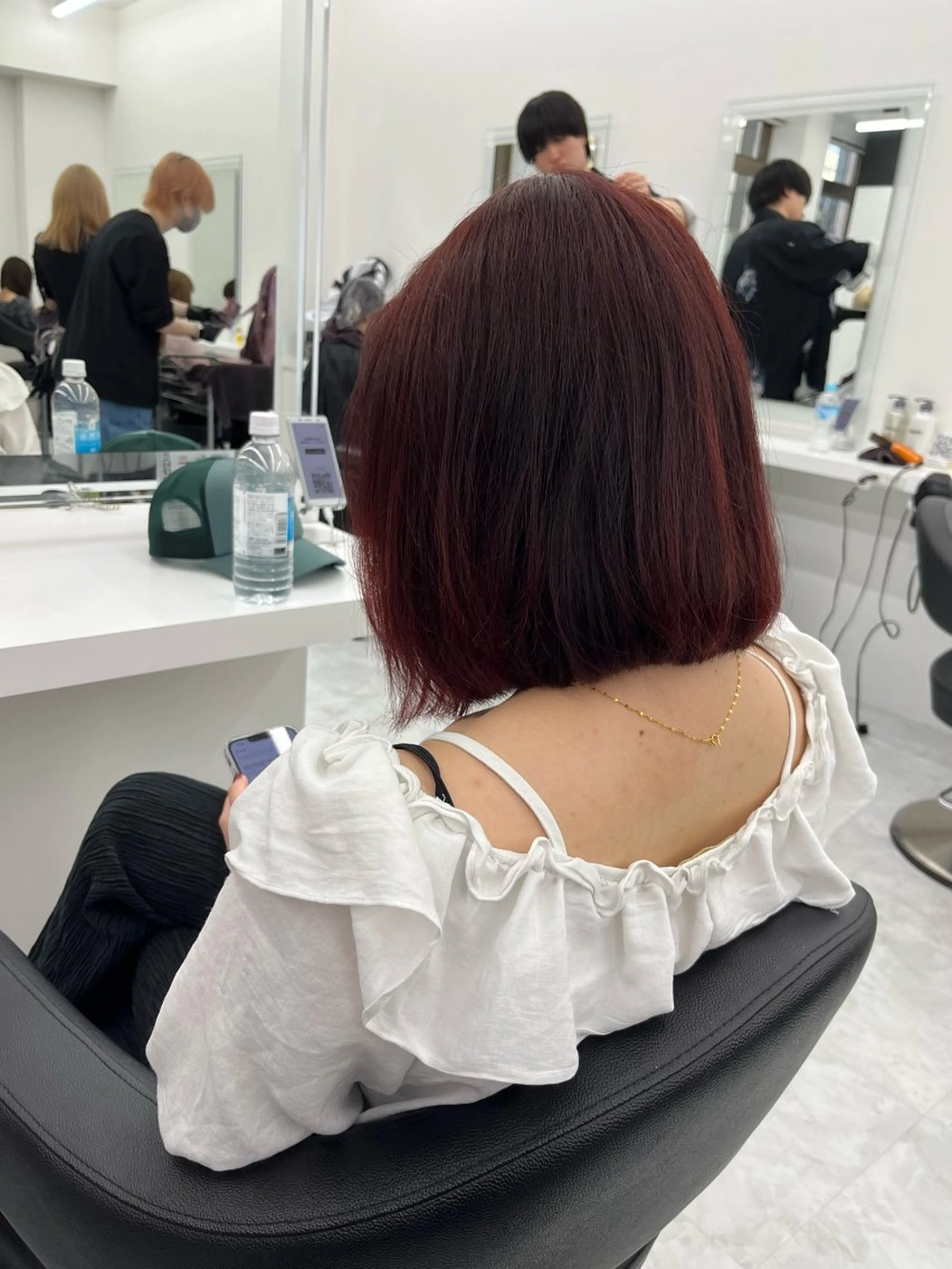 ミディアム カラー カシス レッドカラー 💖トレンド春夏 カラー💖FUTAのヘアスタイル