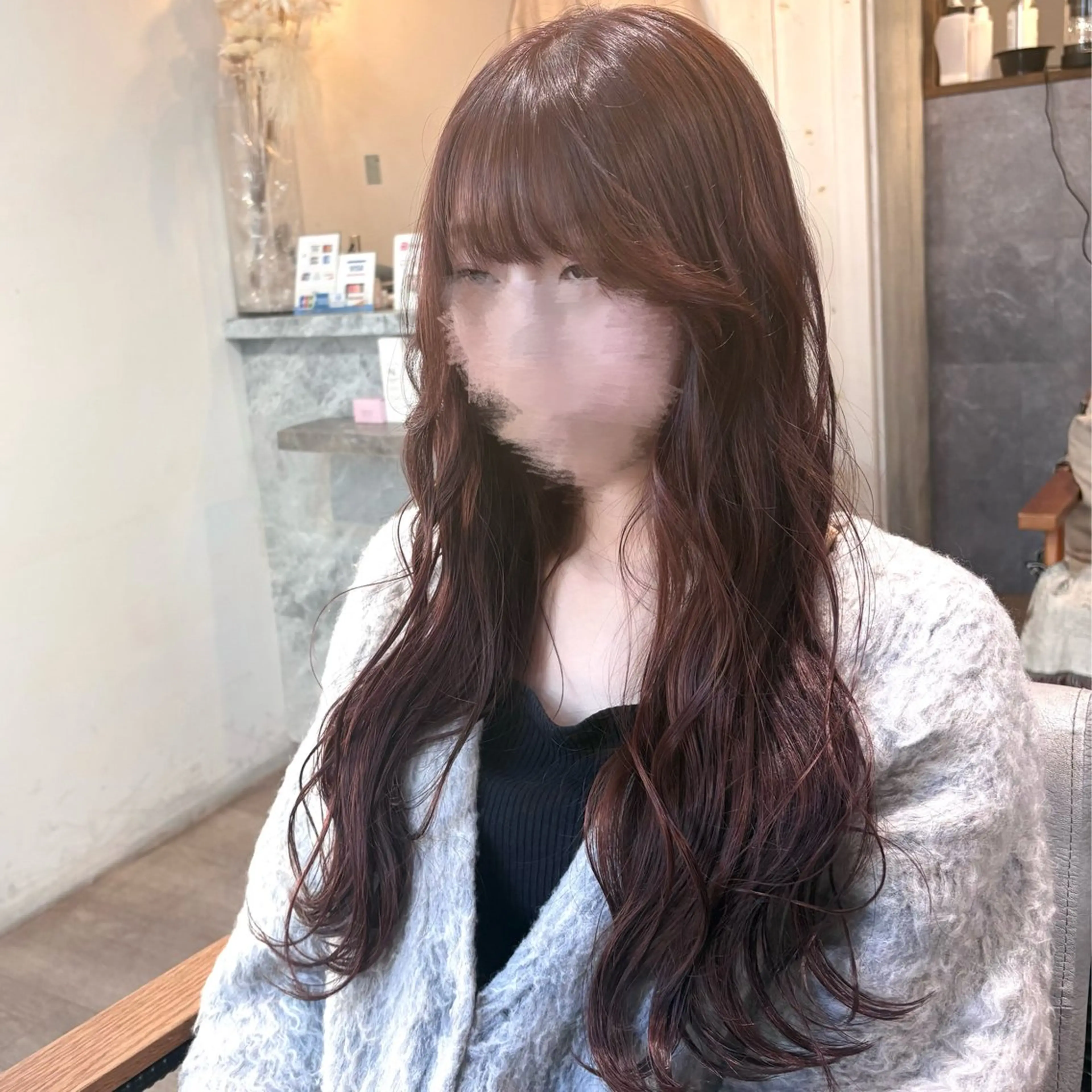 ロング カラー ブラウンカラー ピンクカラー ピンクブラウン ヘアカラー ゆ ののヘアスタイル