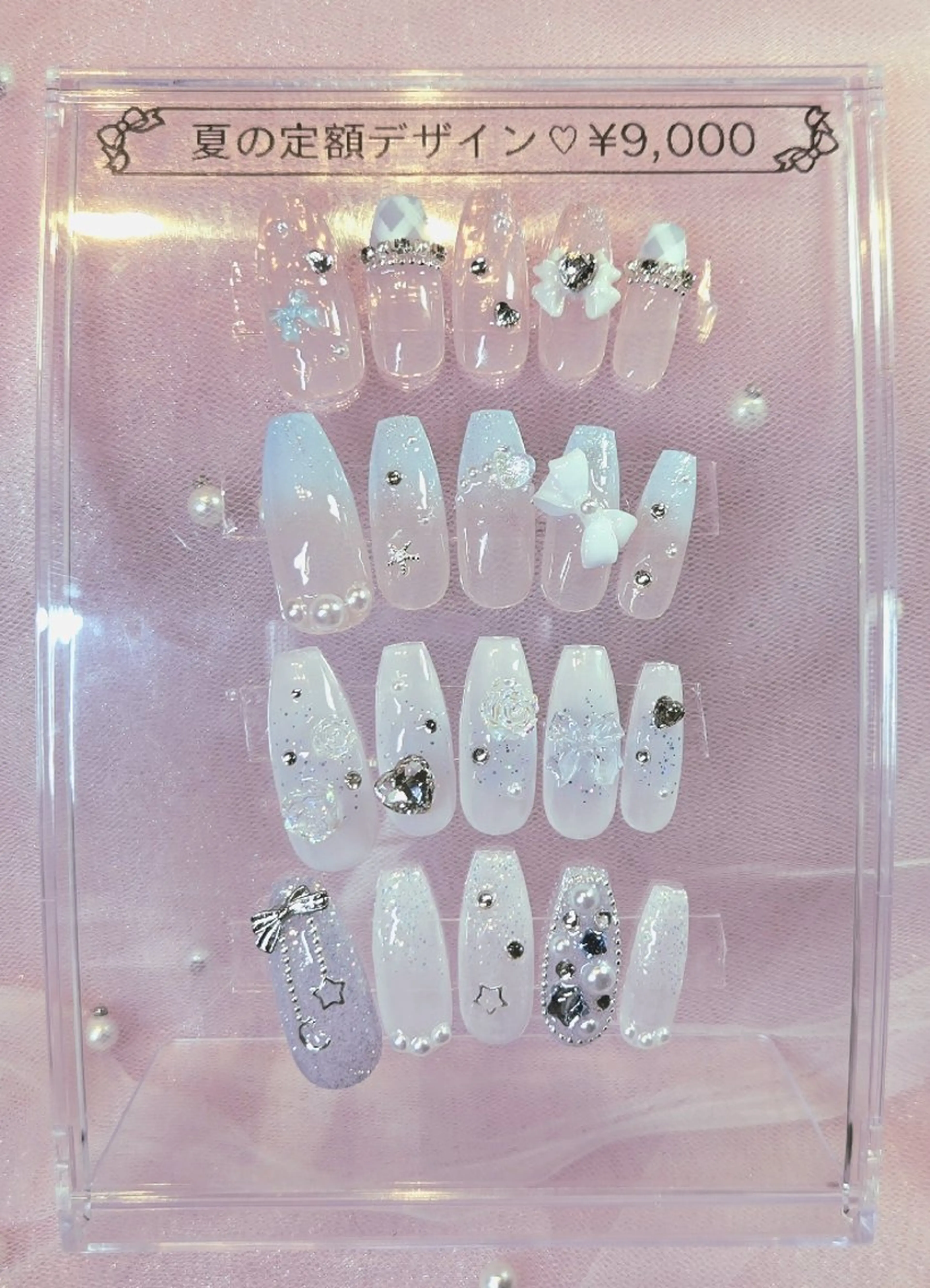 ネイル ガーリー 水色 リボン 夏ネイル ワンホンネイル ハンドネイル miliy nail 🎀上尾のネイルデザイン