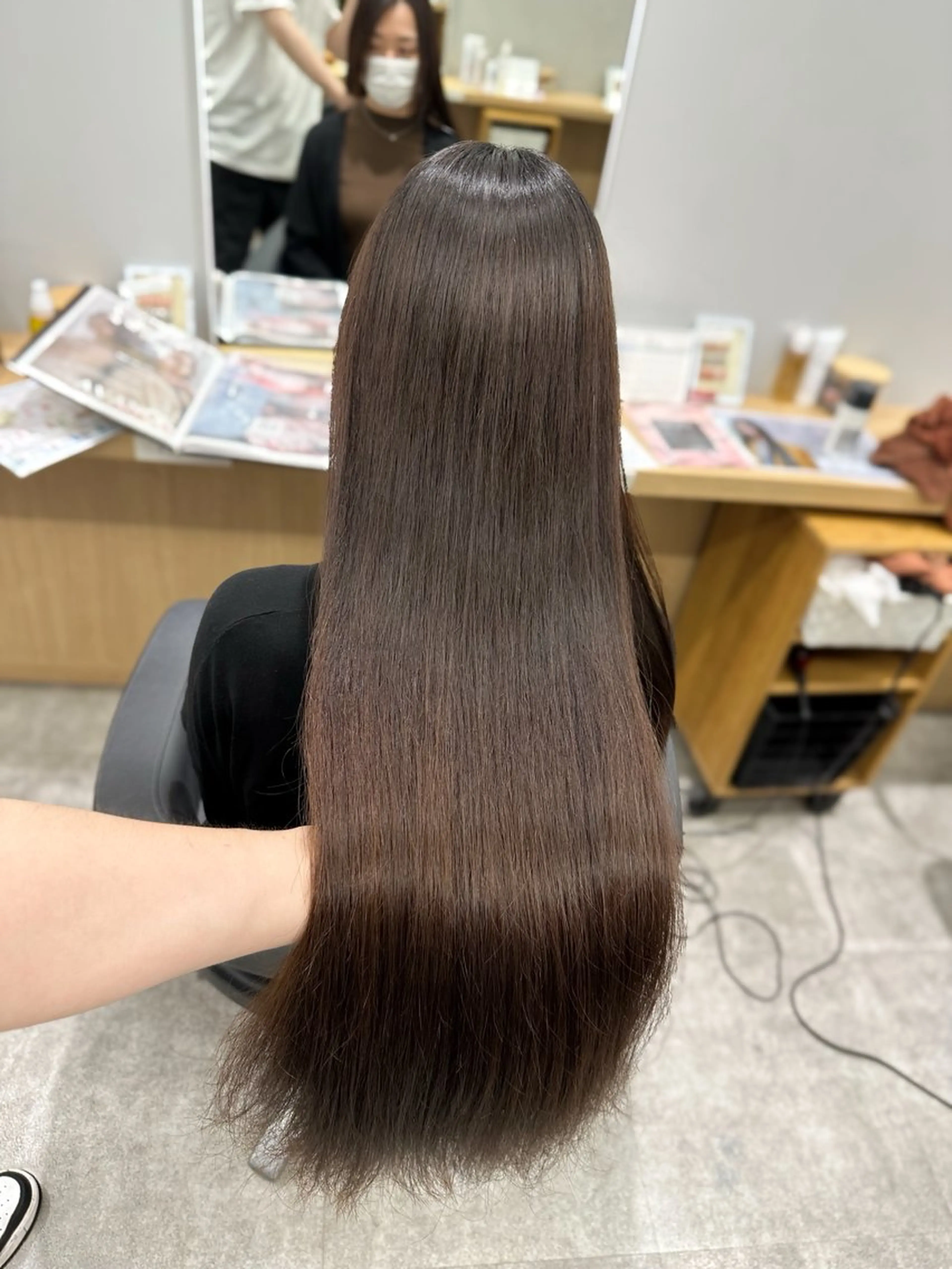 ロング 髪質改善 ロング 縮毛矯正 巻ける髪質改善🫧ハ イライト/永田汰伊智のヘアスタイル