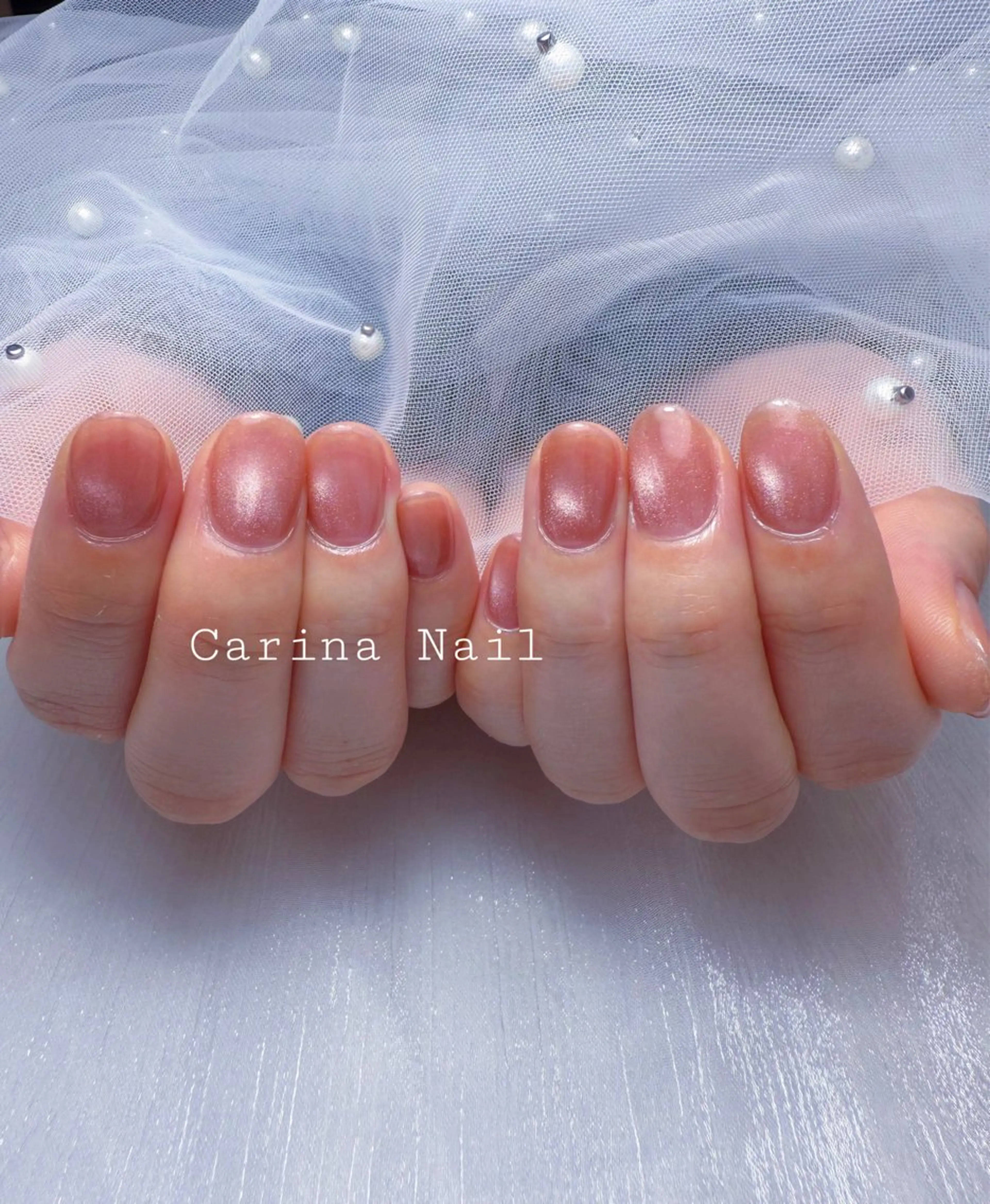 ネイル オフィスネイル ピンク シンプルネイル Carina Nailのネイルデザイン