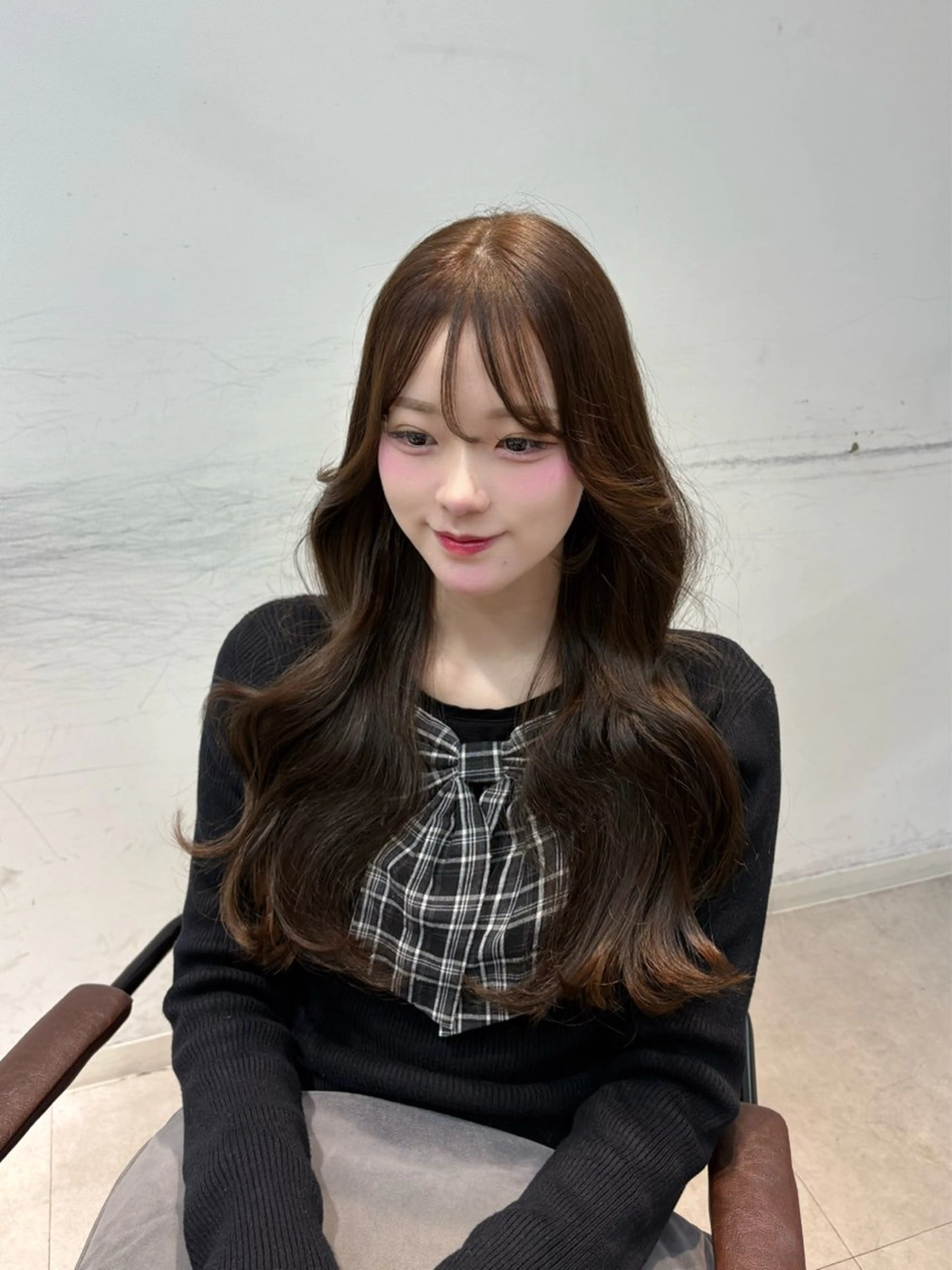 ロング カラー カット ヘアカラー ninaアイドル前髪 ×透明感🎀のヘアスタイル