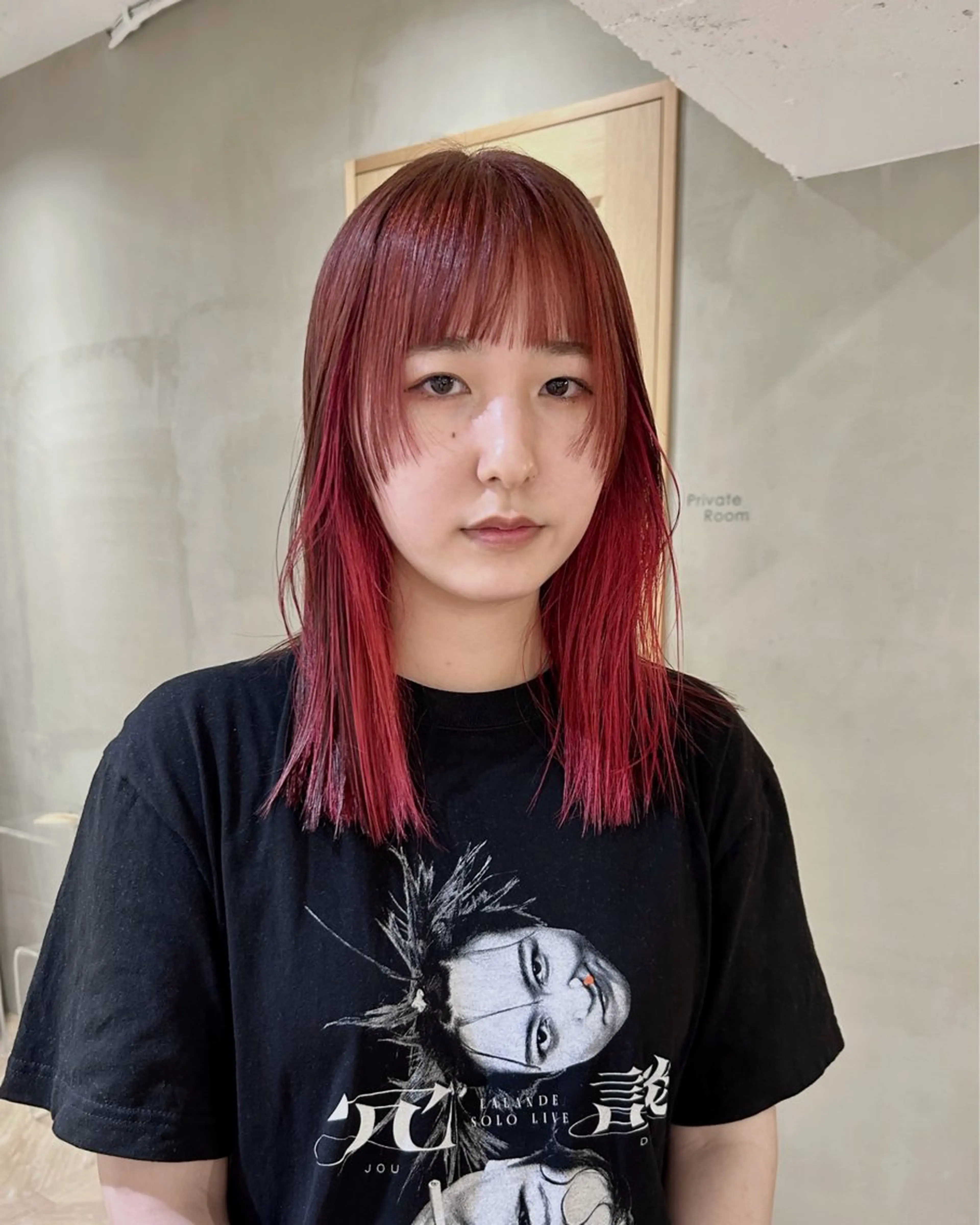 セミロング ヘアカラー トリートメント レイヤーカット/栄/ 顔周り/キトウモエノのヘアスタイル