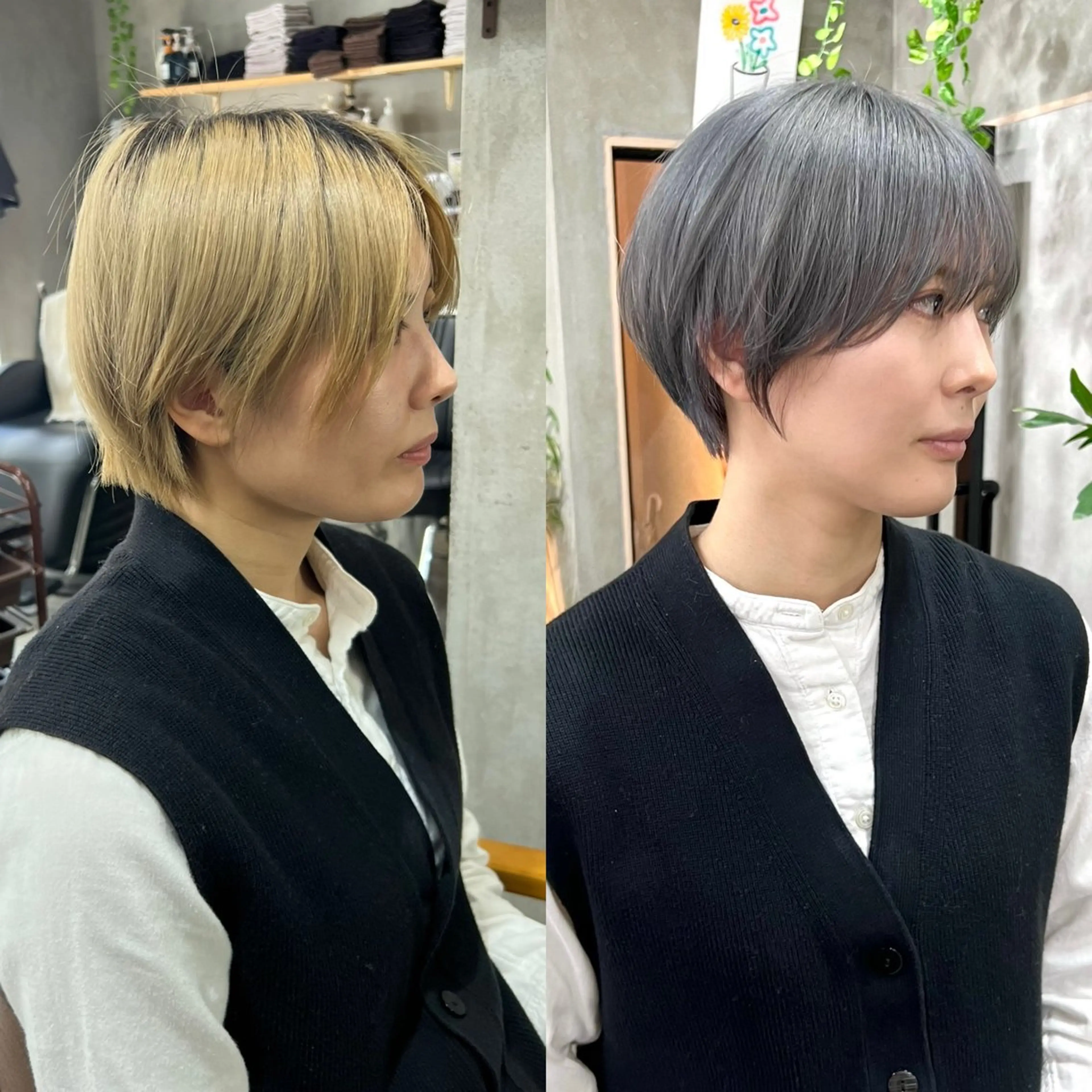 ショート カラー アッシュ ハイトーンカラー シルバー シルバーアッシュ ショートヘア U-fuショート 伊藤拓海のヘアスタイル