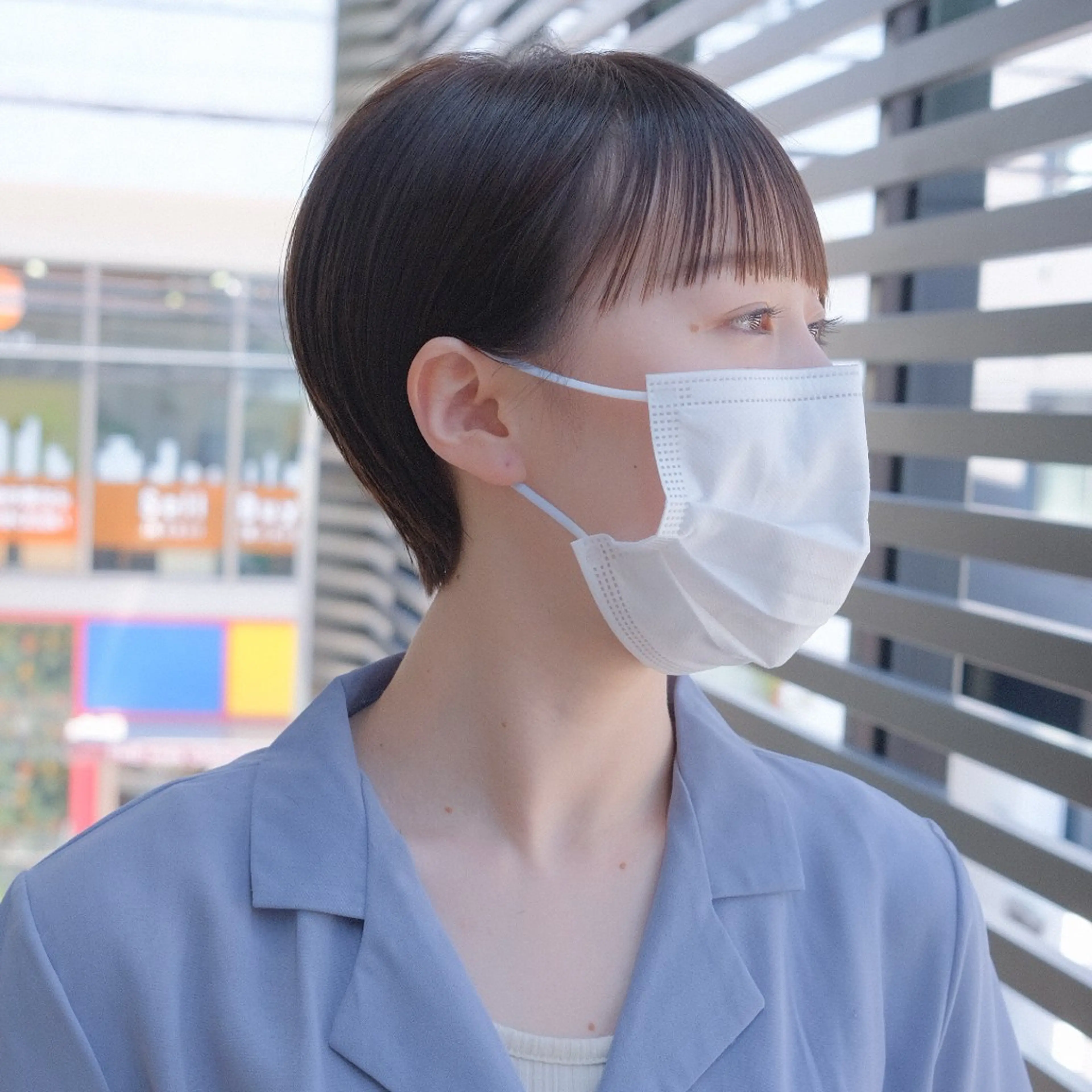 ショート カラー シースルーバング ショートヘア 【表参道】ショート/ ボブ/くせ毛カットのヘアスタイル