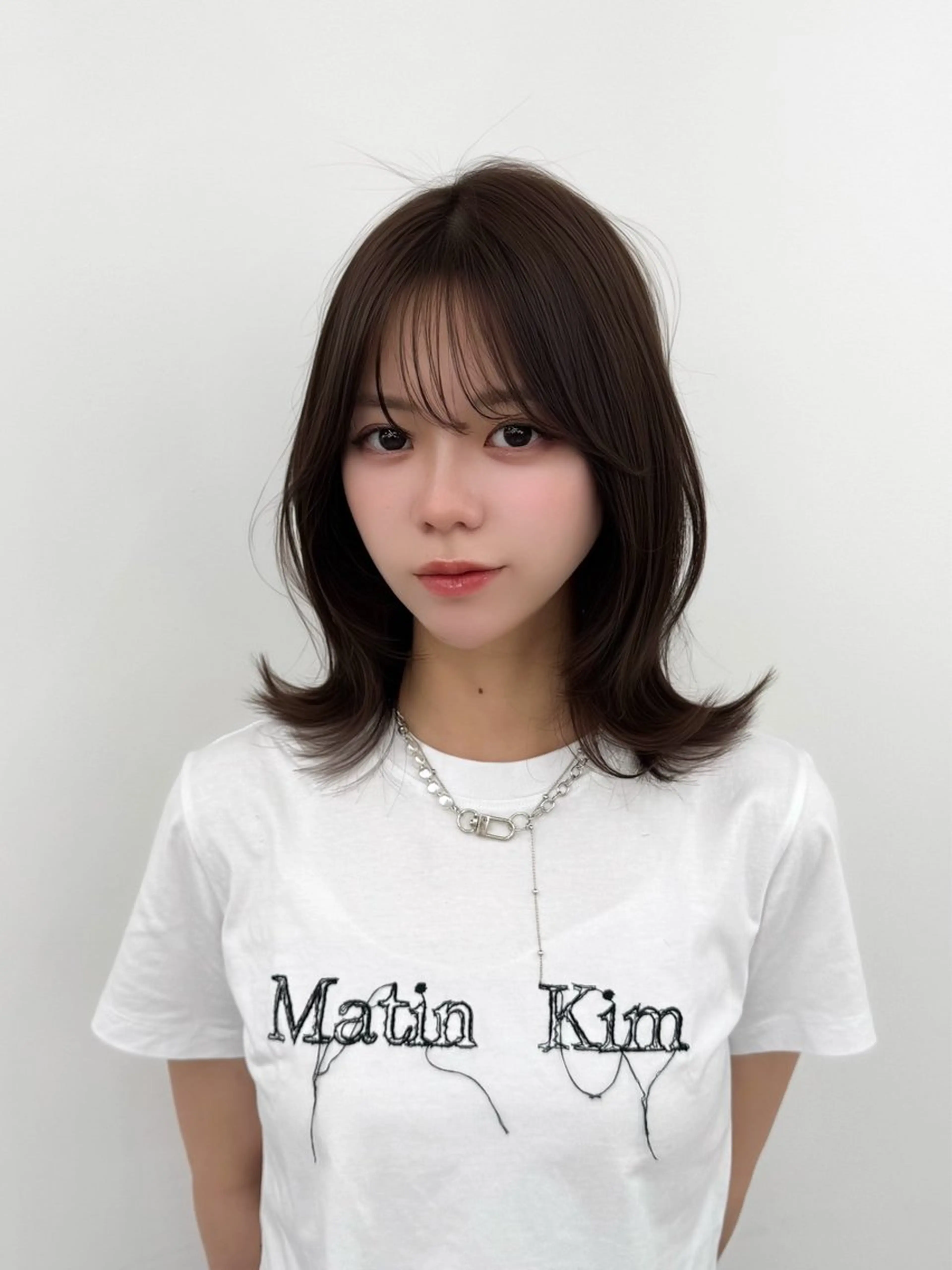 ミディアム カラー ヘアアレンジ カット ヘアカラー トリートメント 顔周り&ミディアム 特化/池袋/kokiのヘアスタイル