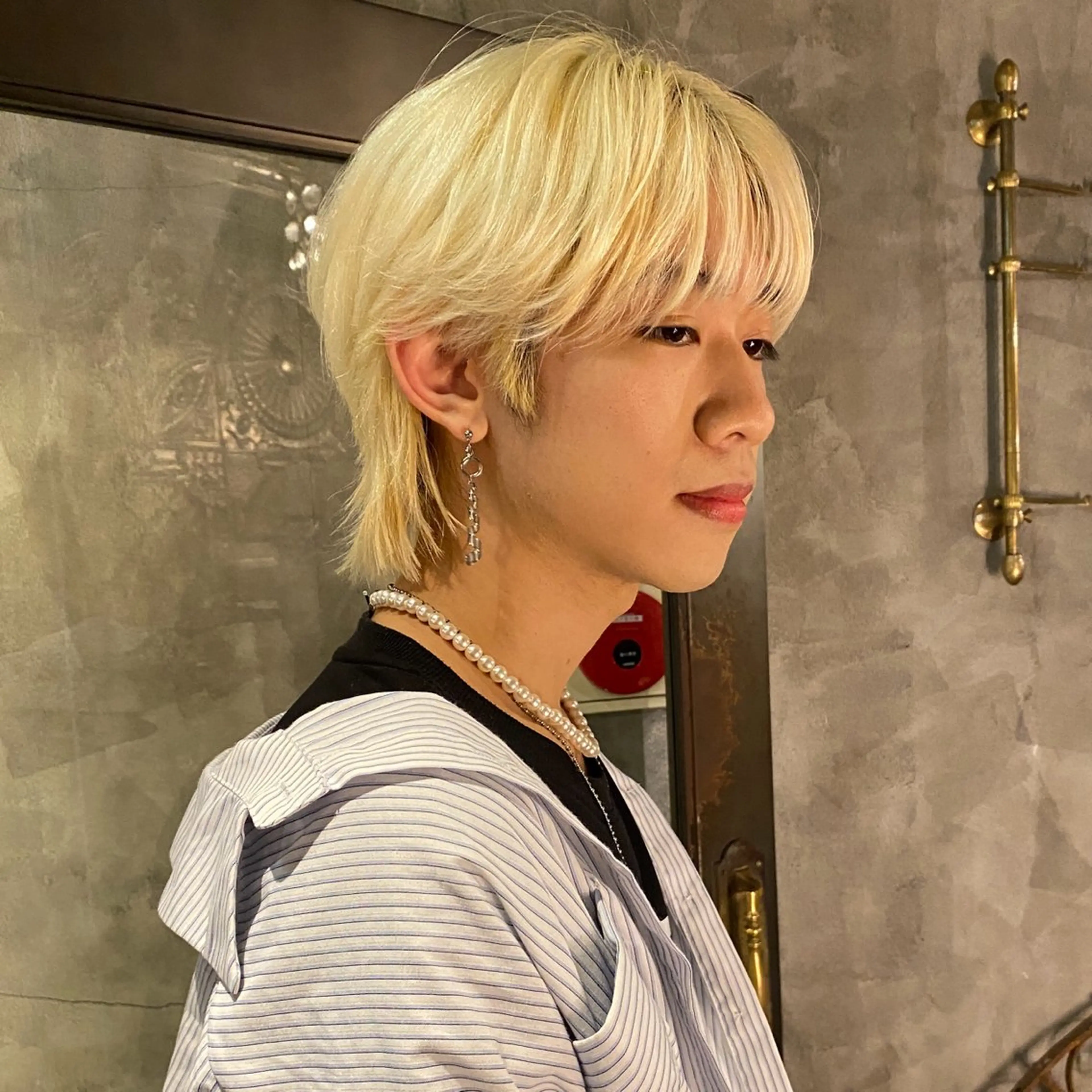 ショート メンズ メンズ韓国風 韓国風ヘア シースルーバング カット ヘアカラー トリートメント メンズヘア/パーマ/ SHOUTOのヘアスタイル