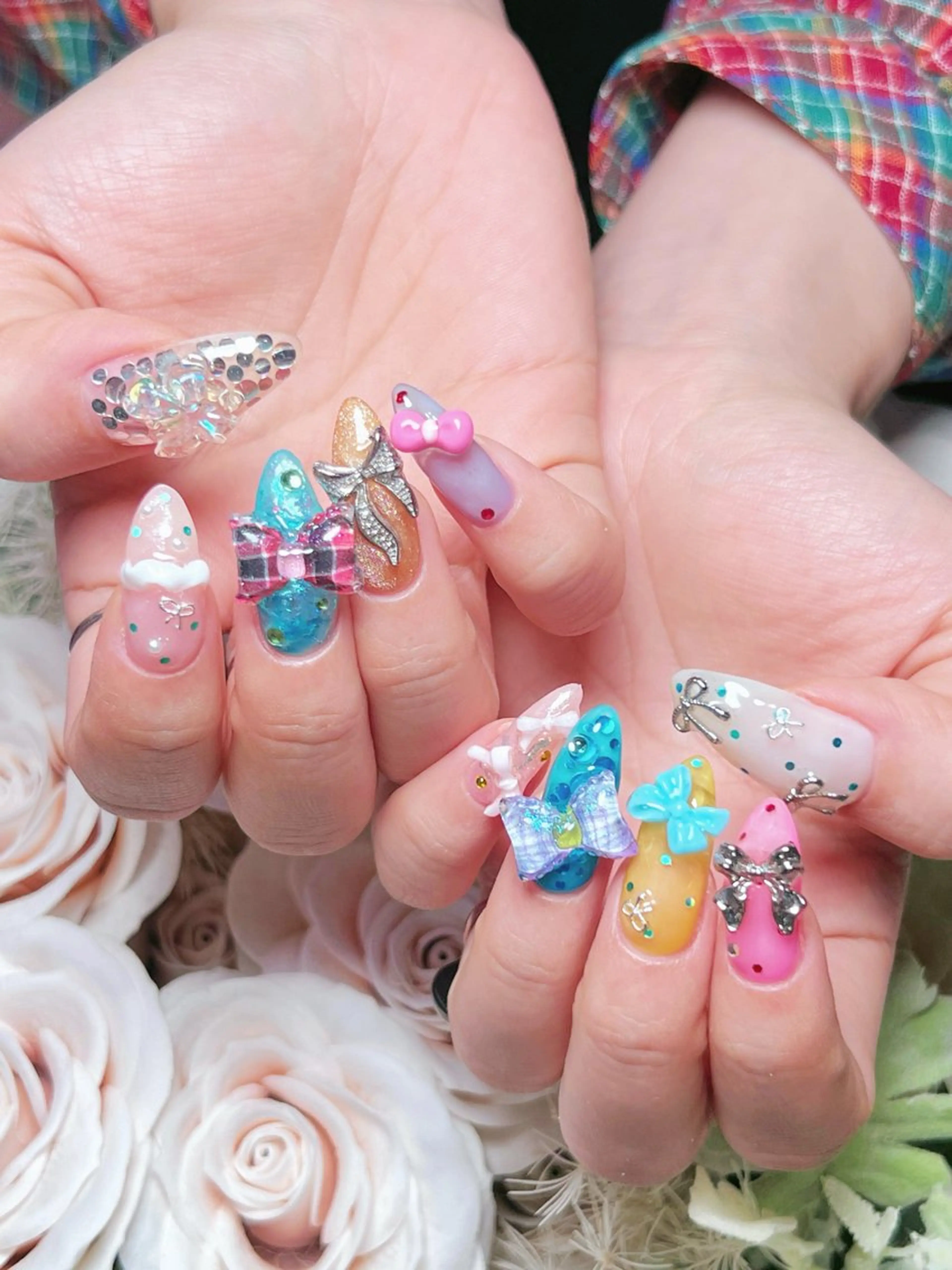 ネイル 成人式 ロングネイル マグネットネイル 持ち込み ワンカラーネイル ハンドネイル Painty nailのネイルデザイン