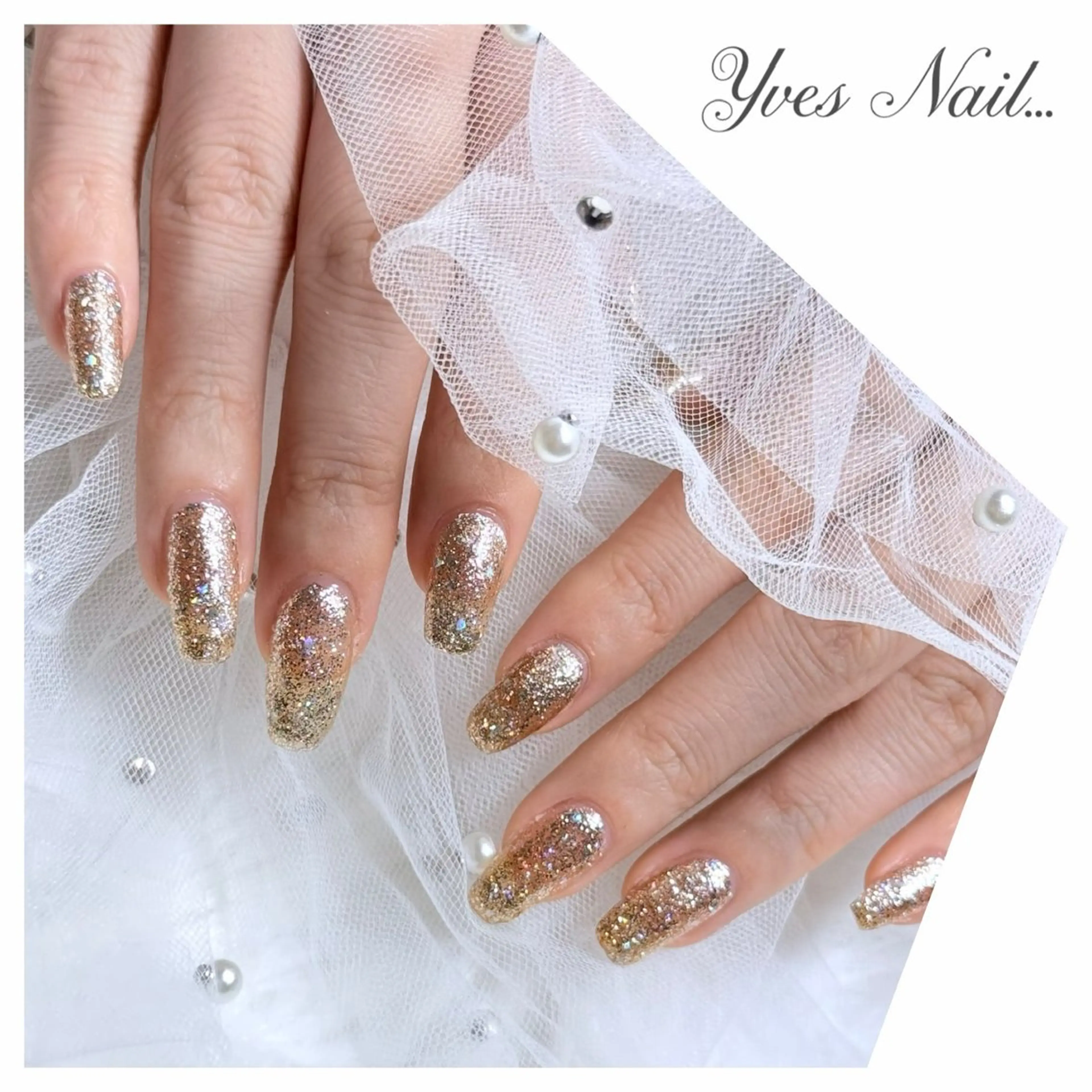 ネイル ゴールド ラメ(グリッター) ハンドネイル kanno yのネイルデザイン