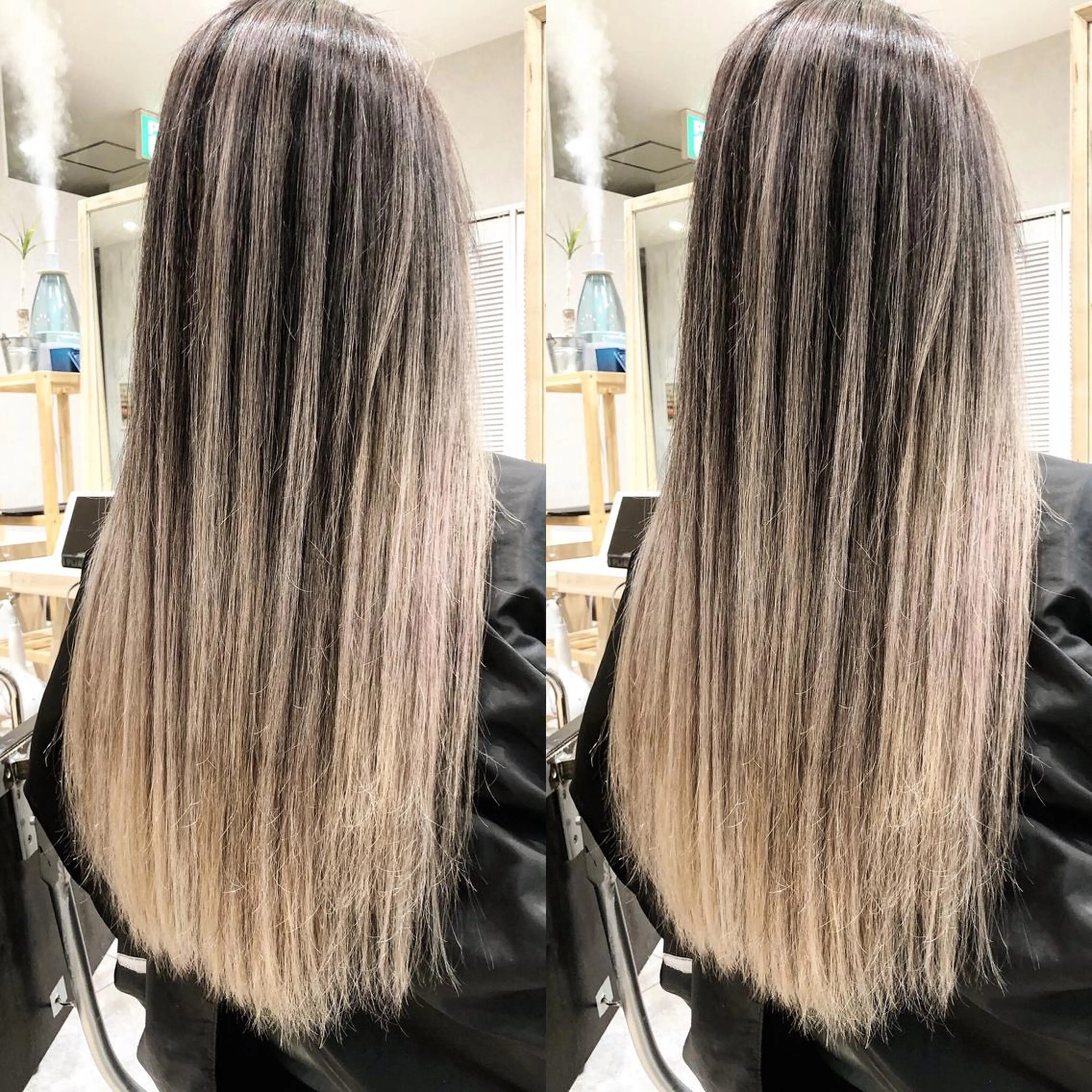 ロング カラー バレイヤージュ レイヤーカット タナカ タクヤのヘアスタイル