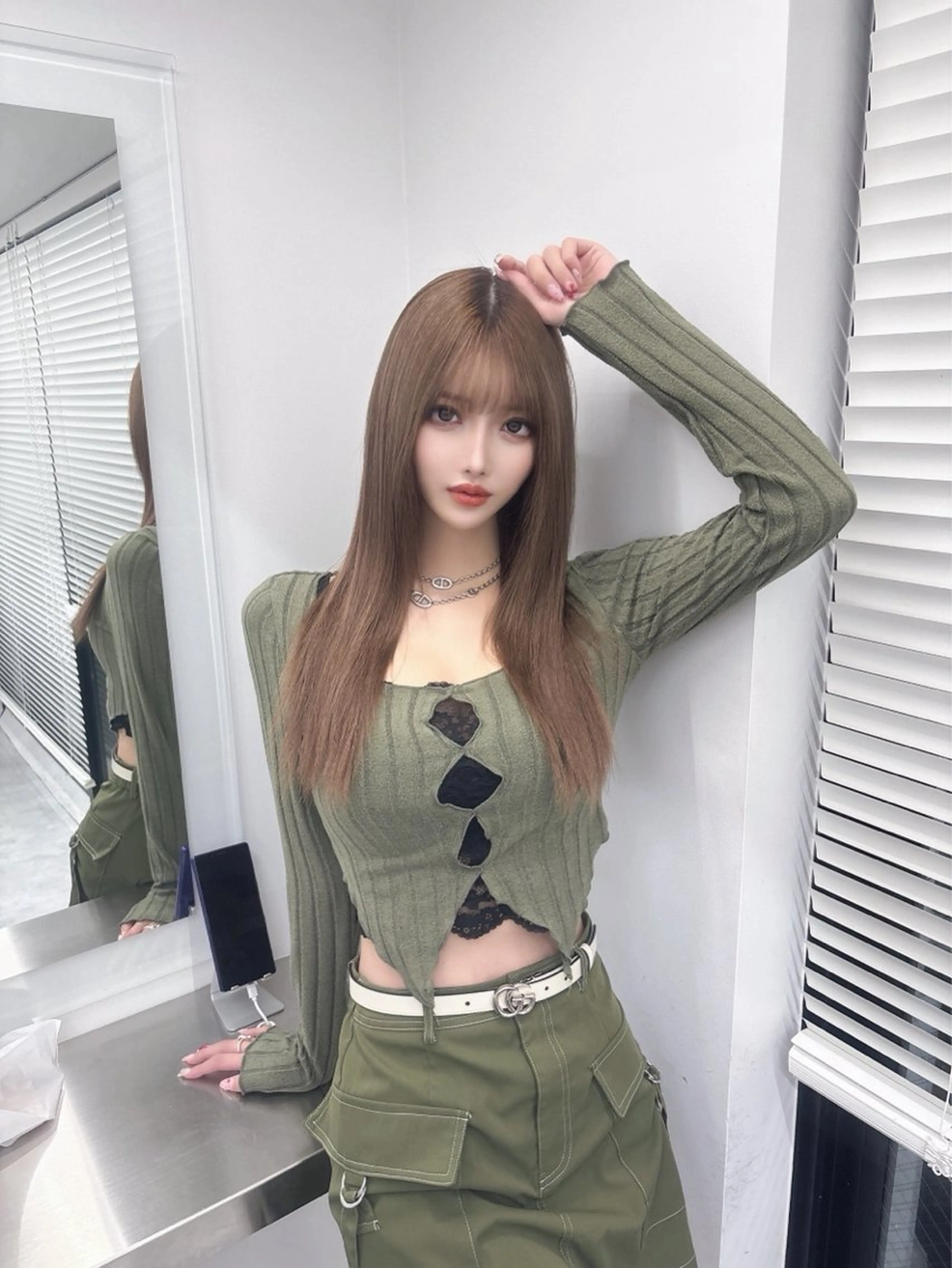 セミロング カラー 🤍ベージュ×艶髪 🤍Ryuta🤍のヘアスタイル