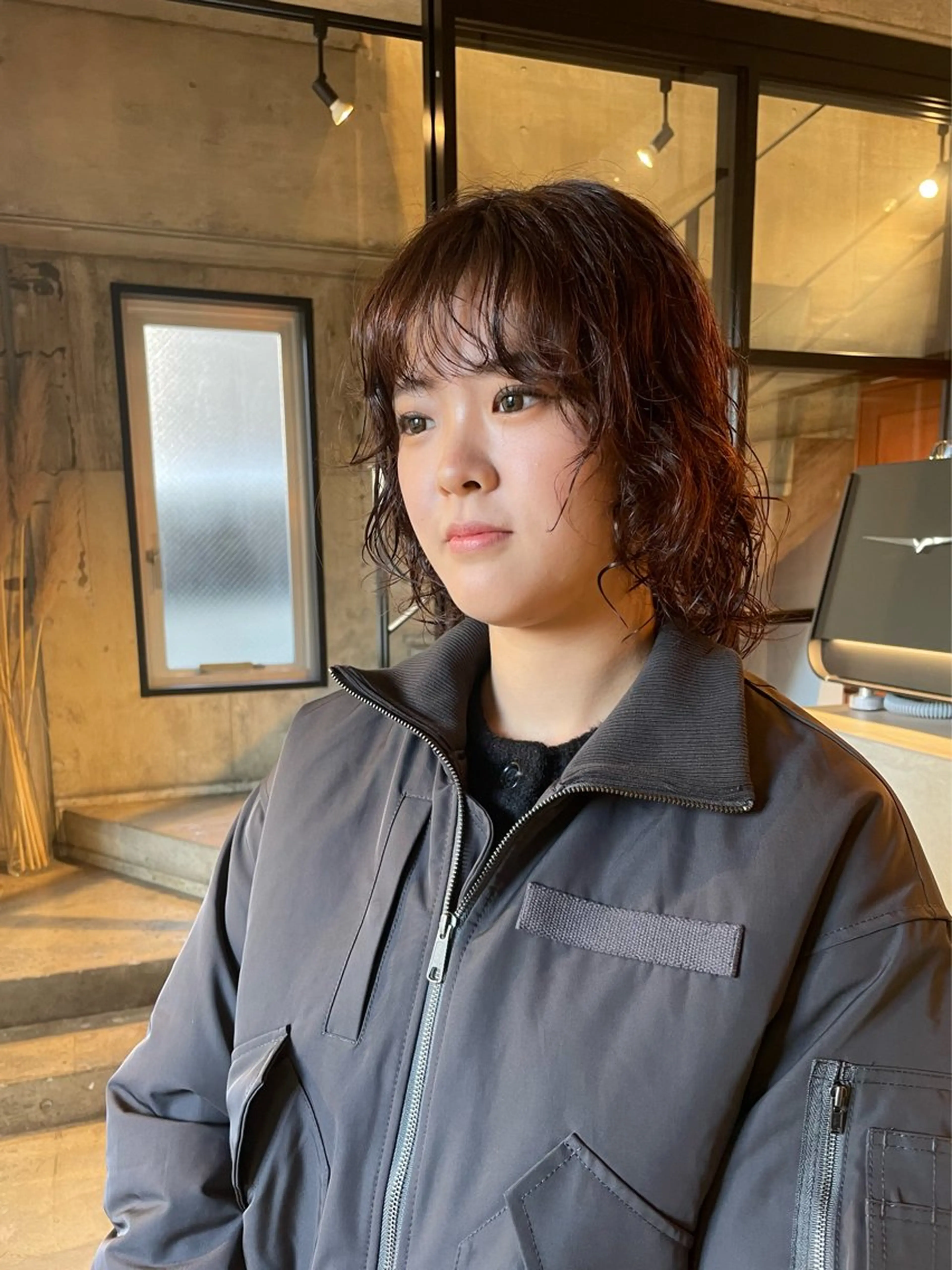 ミディアム パーマ カット パーマ mizuho .のヘアスタイル