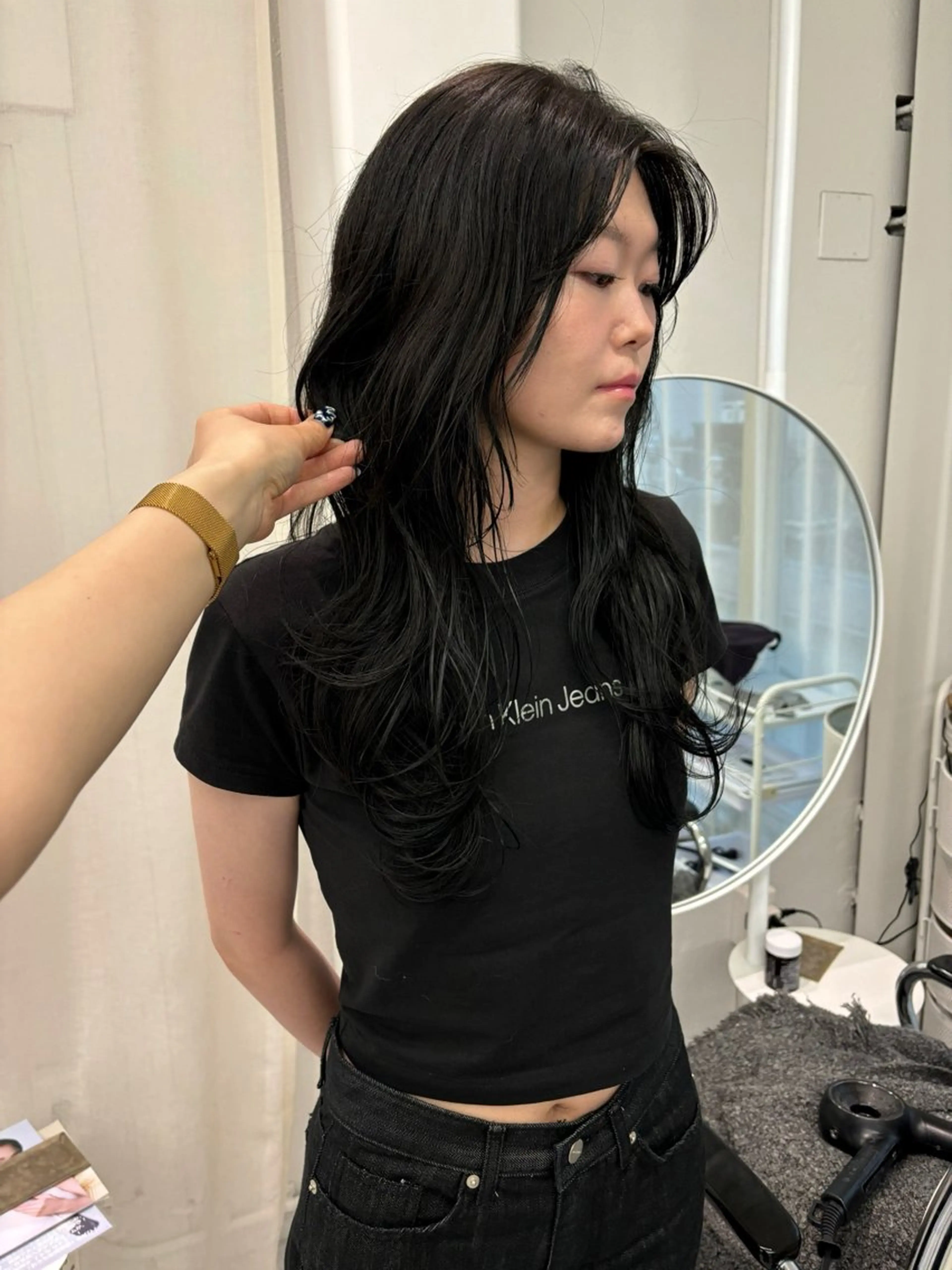 ロング カラー ブルーカラー レイヤーカット カット ヘアカラー トリートメント レイヤーカット🎀 kanaのヘアスタイル