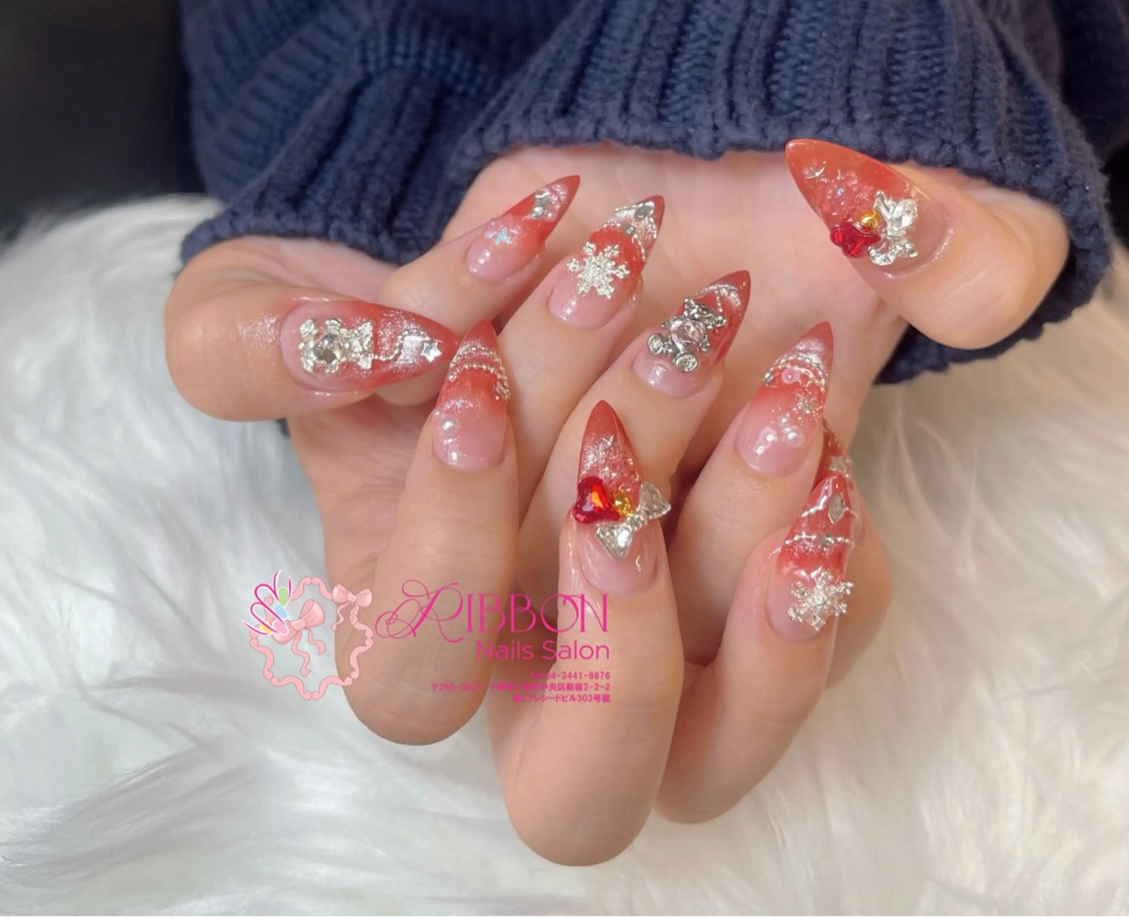 ネイル チークネイル フットネイル フレンチネイル グラデーション 韓国ネイル ハンドネイル Ribbonnail salonのネイルデザイン
