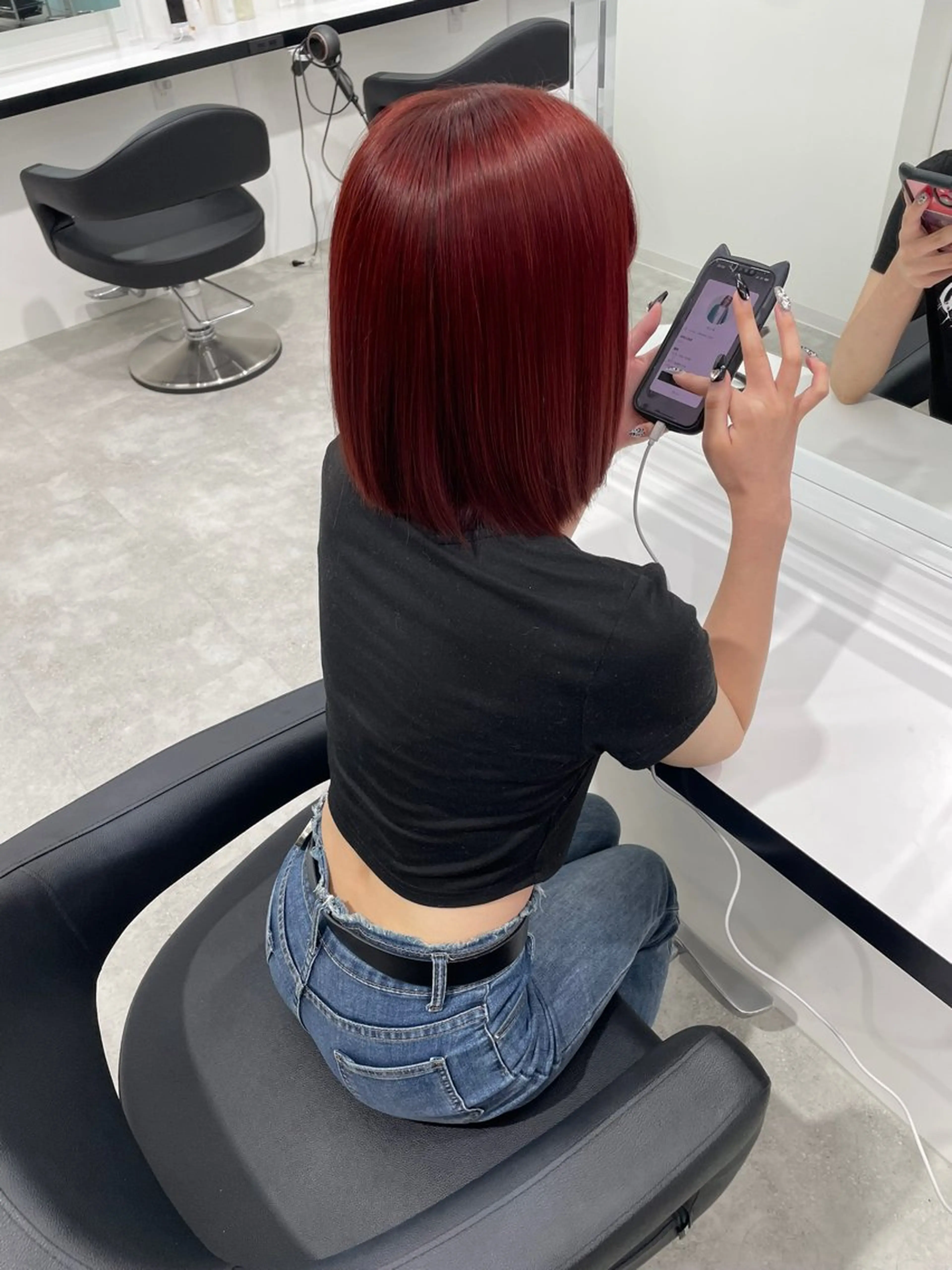 ミディアム カラー カット ヘアカラー トリートメント ヘッドスパ 履歴修正屋さん／ ブロンド／ホワイトのヘアスタイル