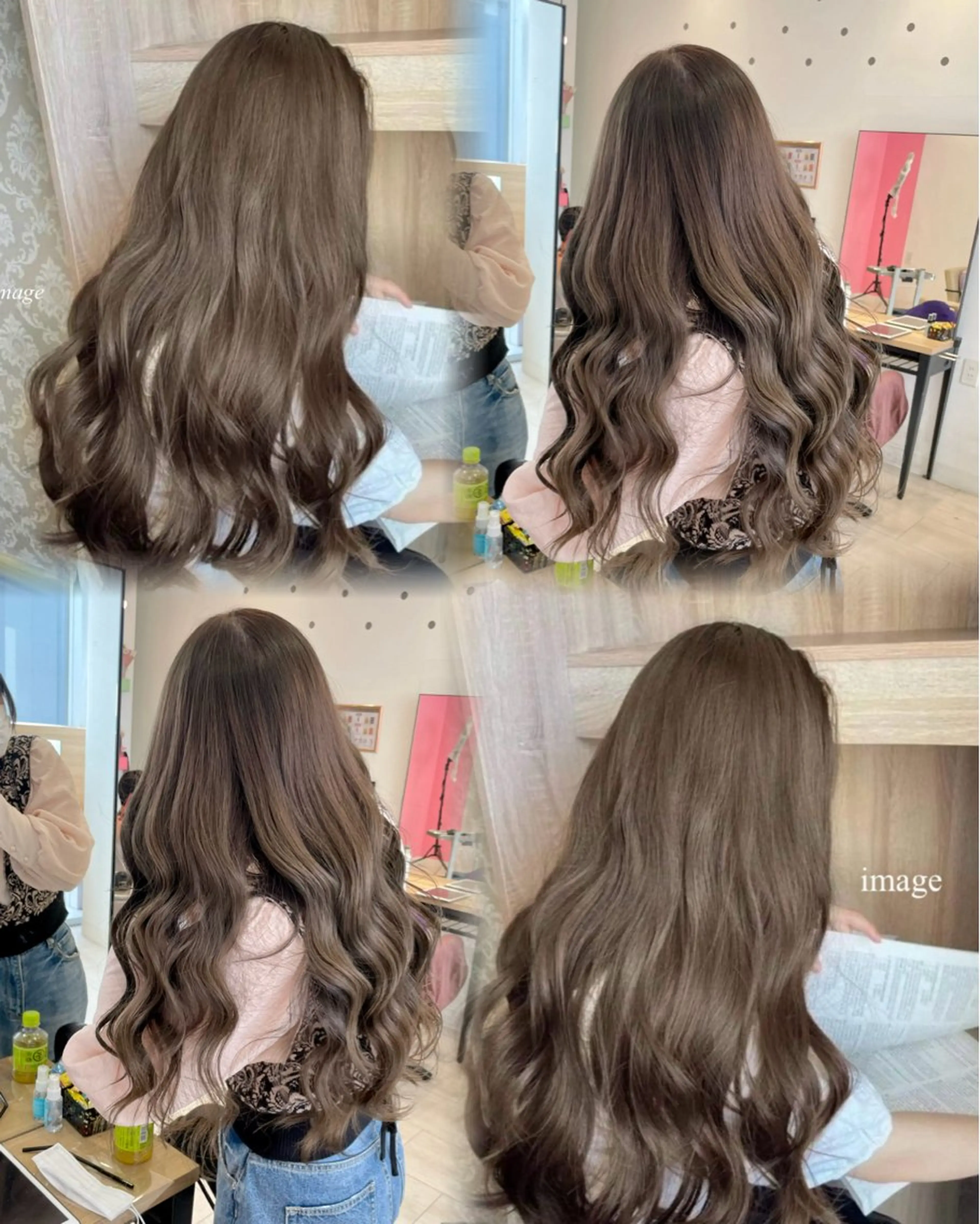 ロング カラー ヘアカラー 韓国風ハッシュカット 似合わせレイヤー池袋のヘアスタイル