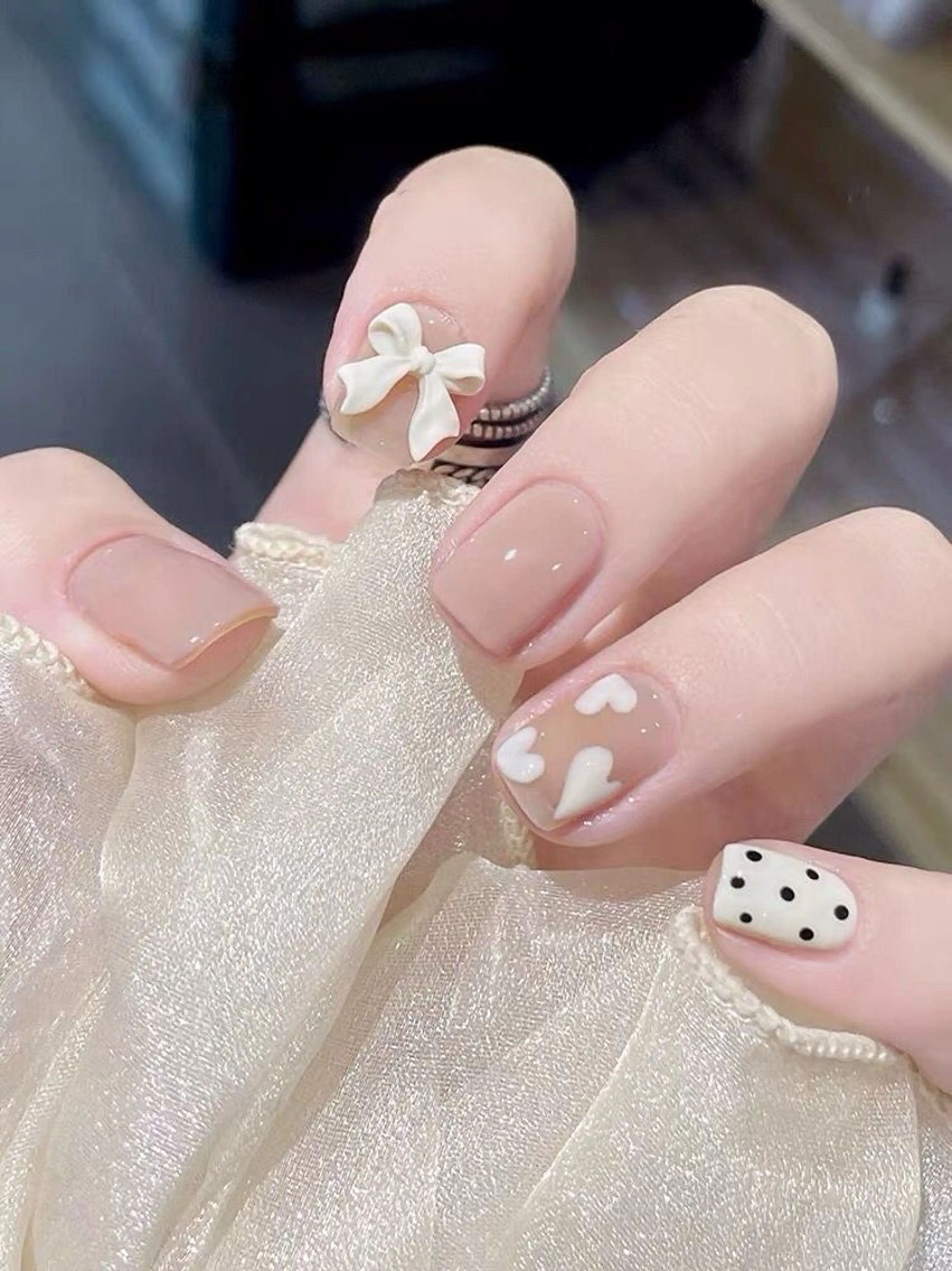 ネイル 韓国ネイル 持ち込み ニュアンスネイル ネイルチップ Minn ANA.CHUOのネイルデザイン