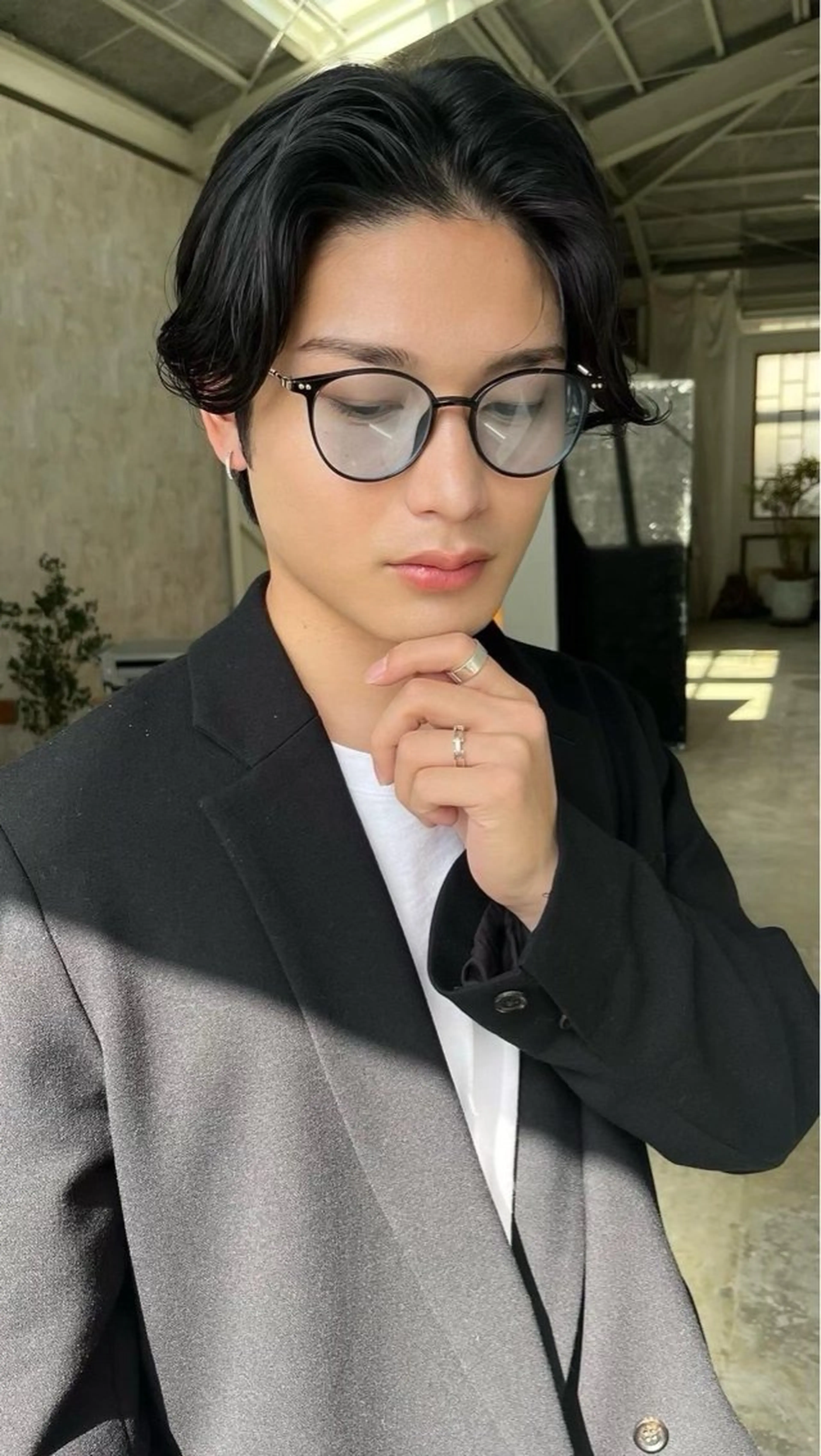 パーマ メンズ カット パーマ メンズカット/眉カッ ト/ブリーチ/シオリのヘアスタイル