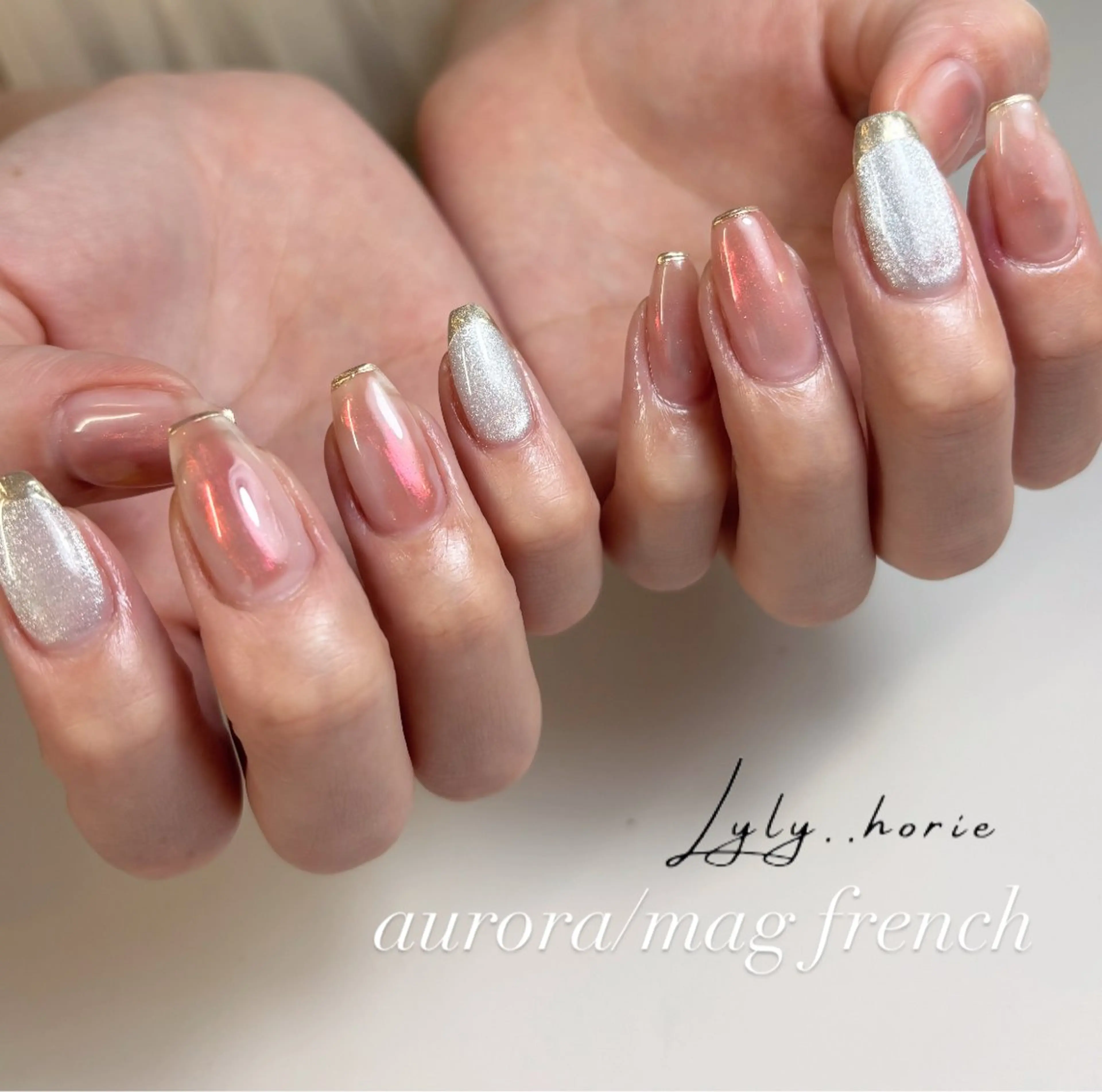 ネイル オーロラネイル マグネットネイル LYLY yukiのネイルデザイン