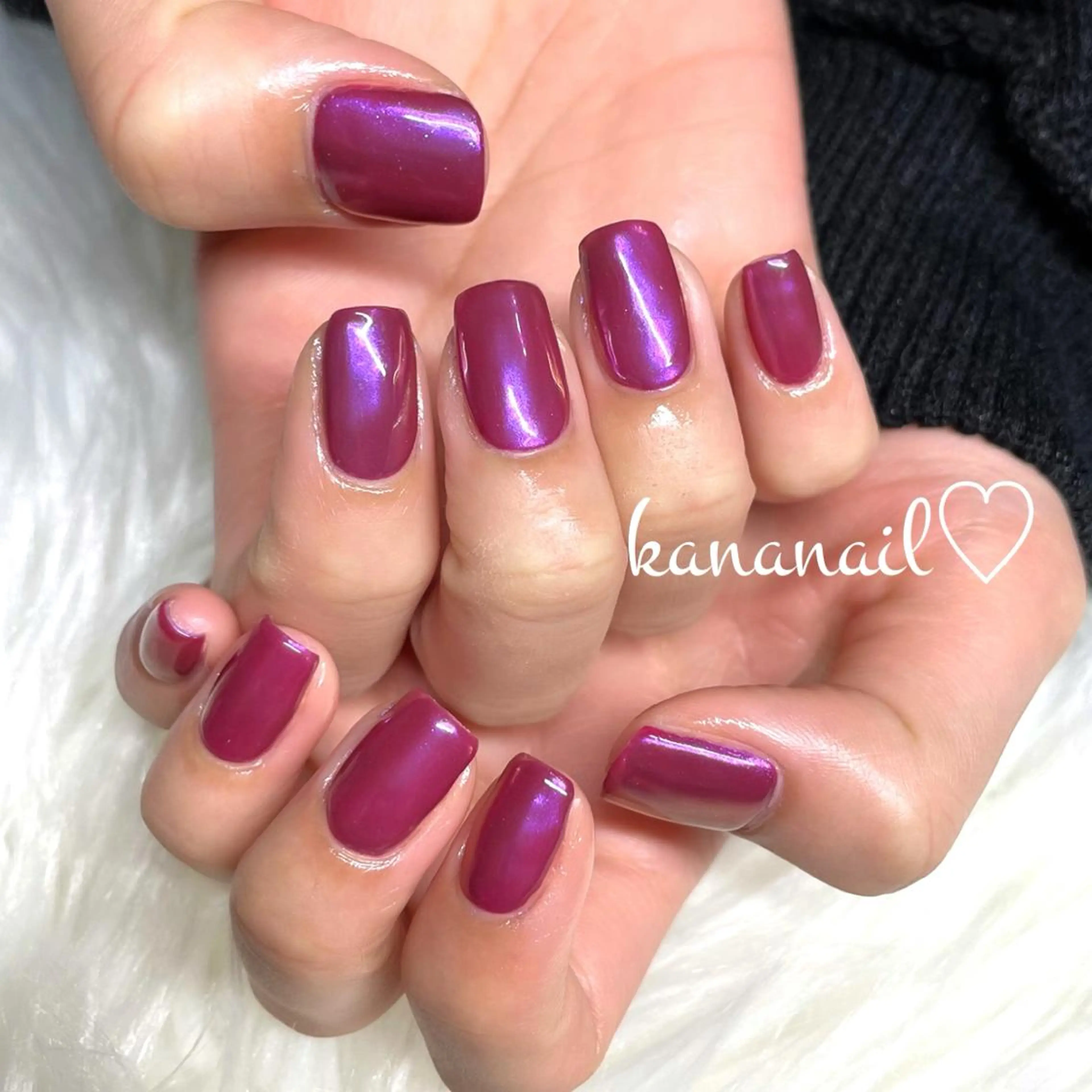 ネイル ミラーネイル ワンカラーネイル ピンク kananail ♡のネイルデザイン
