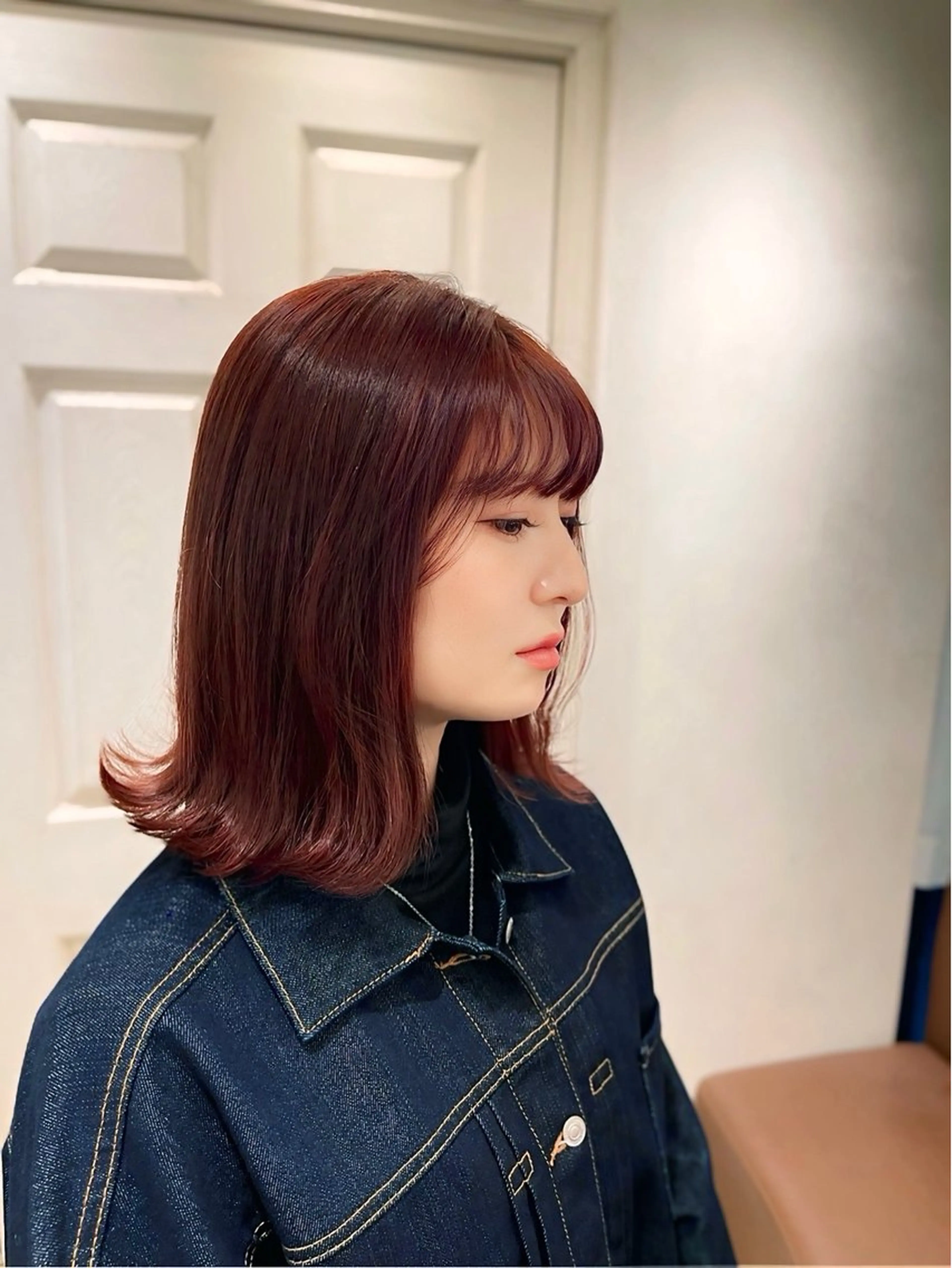 ミディアム カラー レッドカラー 🌻shuka透明感 艶感カラー/新宿🌻のヘアスタイル