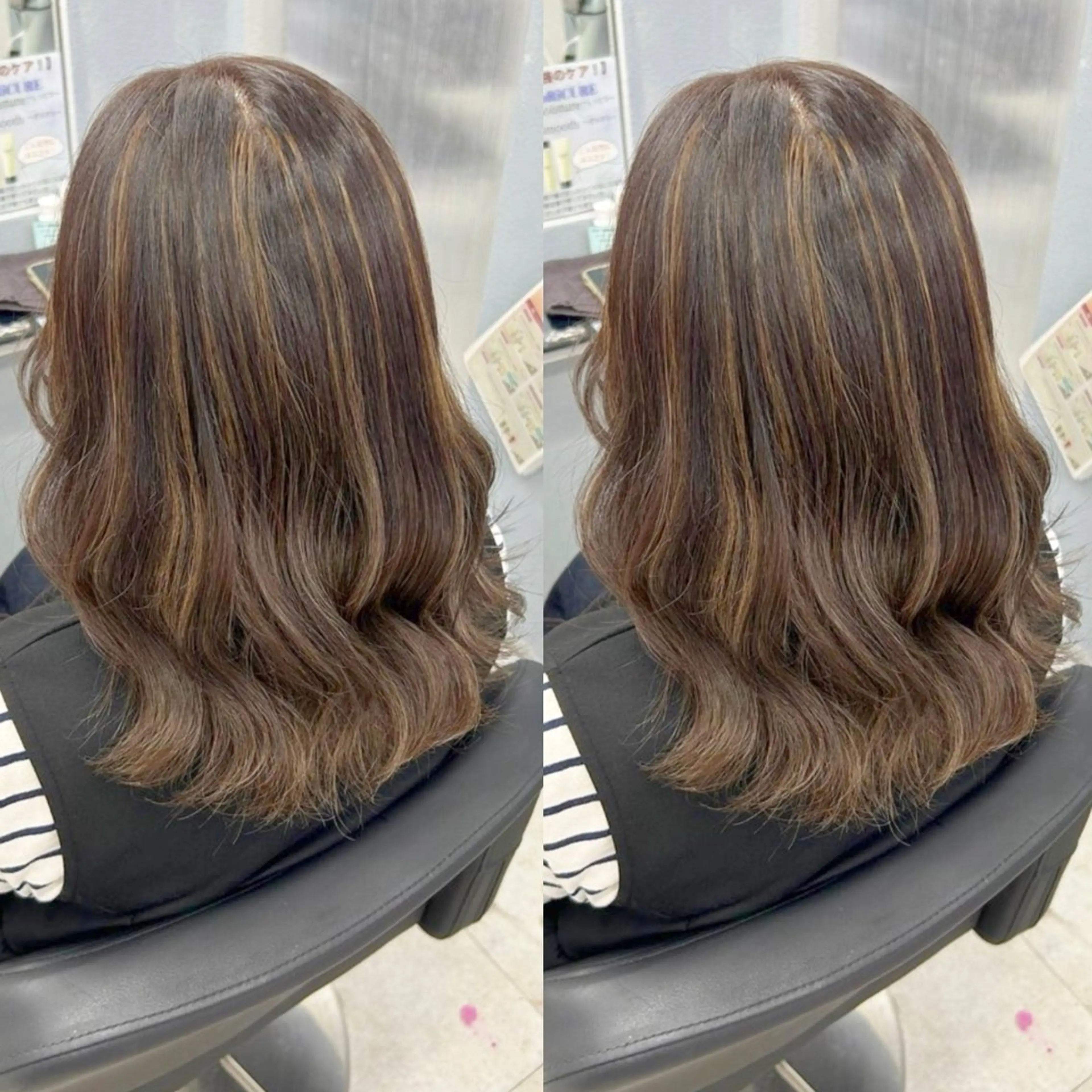 ロング カラー カット ヘアカラー ハイトーン🎀 暖色系カラー🎀愛美のヘアスタイル
