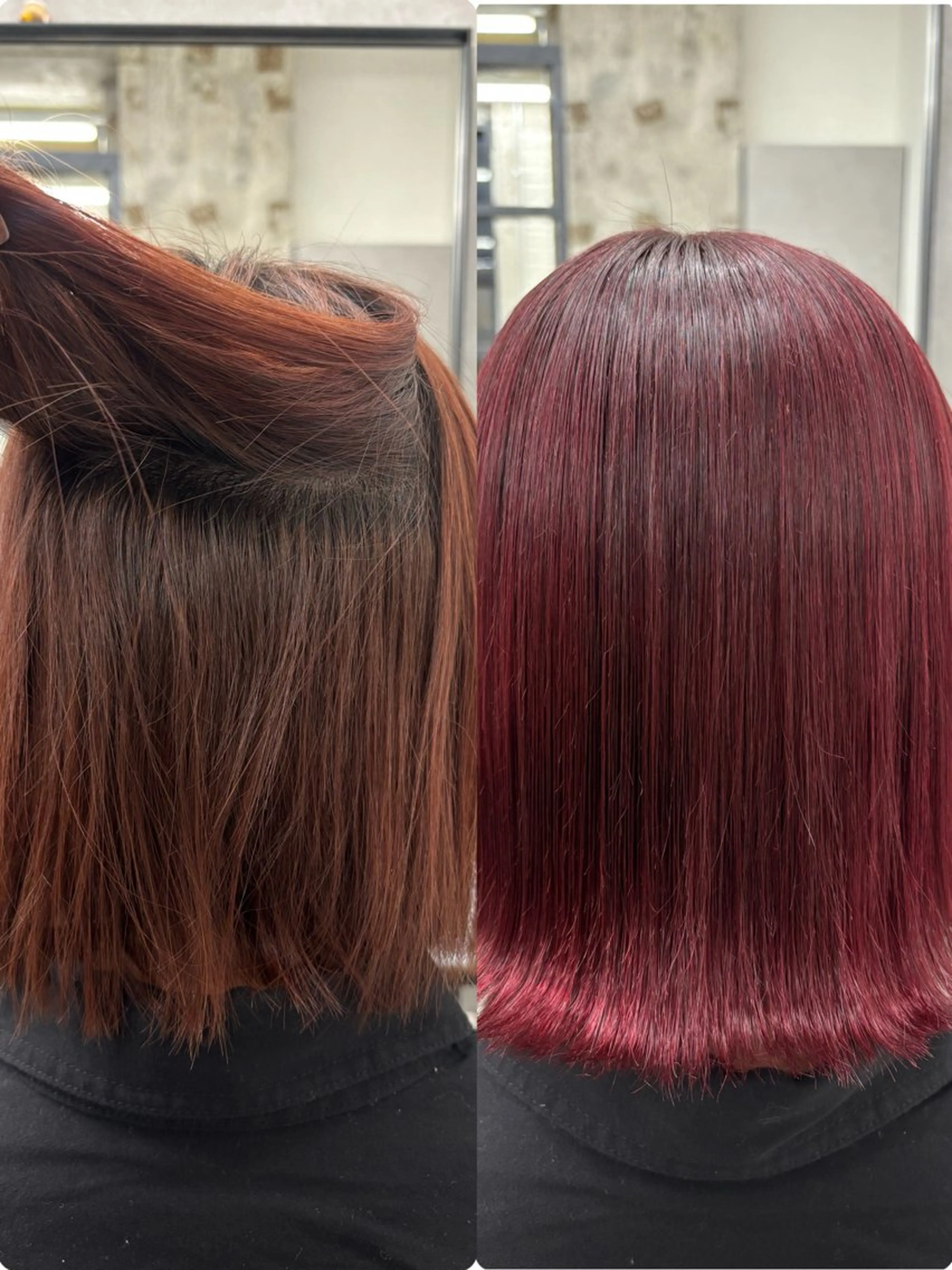 ミディアム カラー ブリーチ ブラウンカラー ピンクカラー ピンクブラウン 髪質改善 カット ヘアカラー 縮毛矯正 トリートメント すぐ巻ける縮毛矯正 🍀勝倉　麗のヘアスタイル