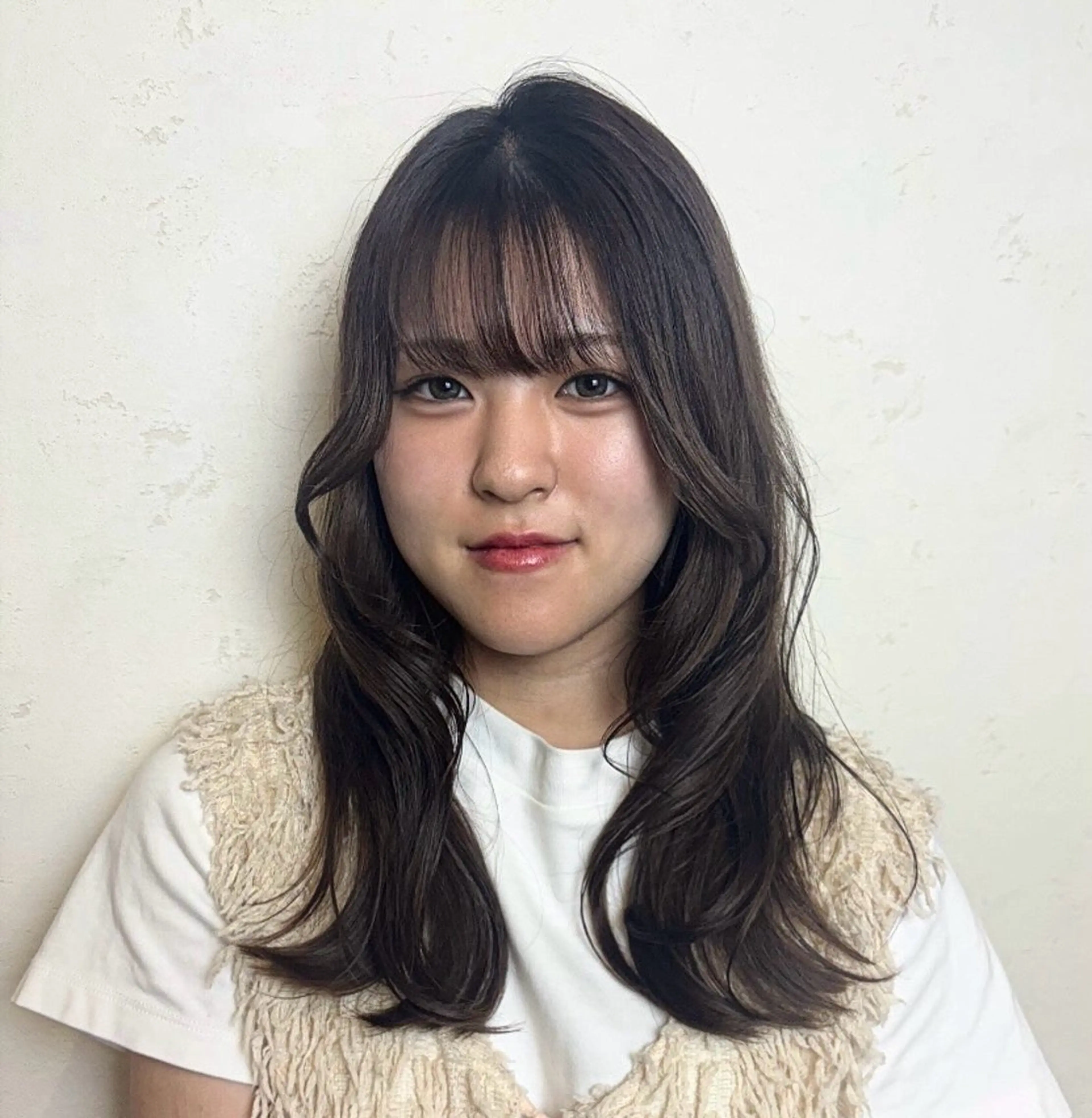 セミロング カット ヘアカラー トリートメント くびれヘア/髪質改善 はるのヘアスタイル