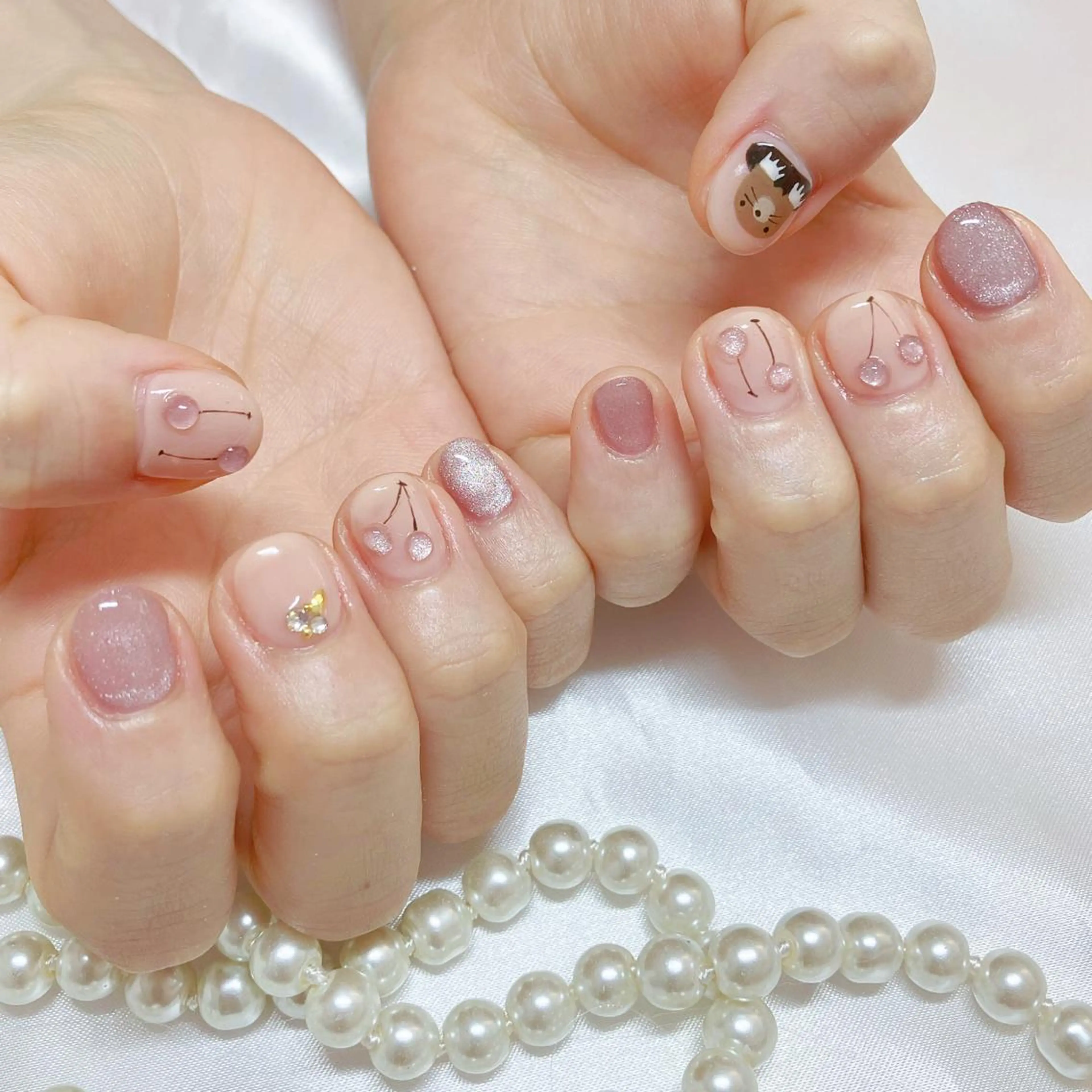 ネイル オーロラネイル フラッシュネイル ジェルネイル 氷ネイル・うるうるネイル キラキラネイル Amour baseのネイルデザイン