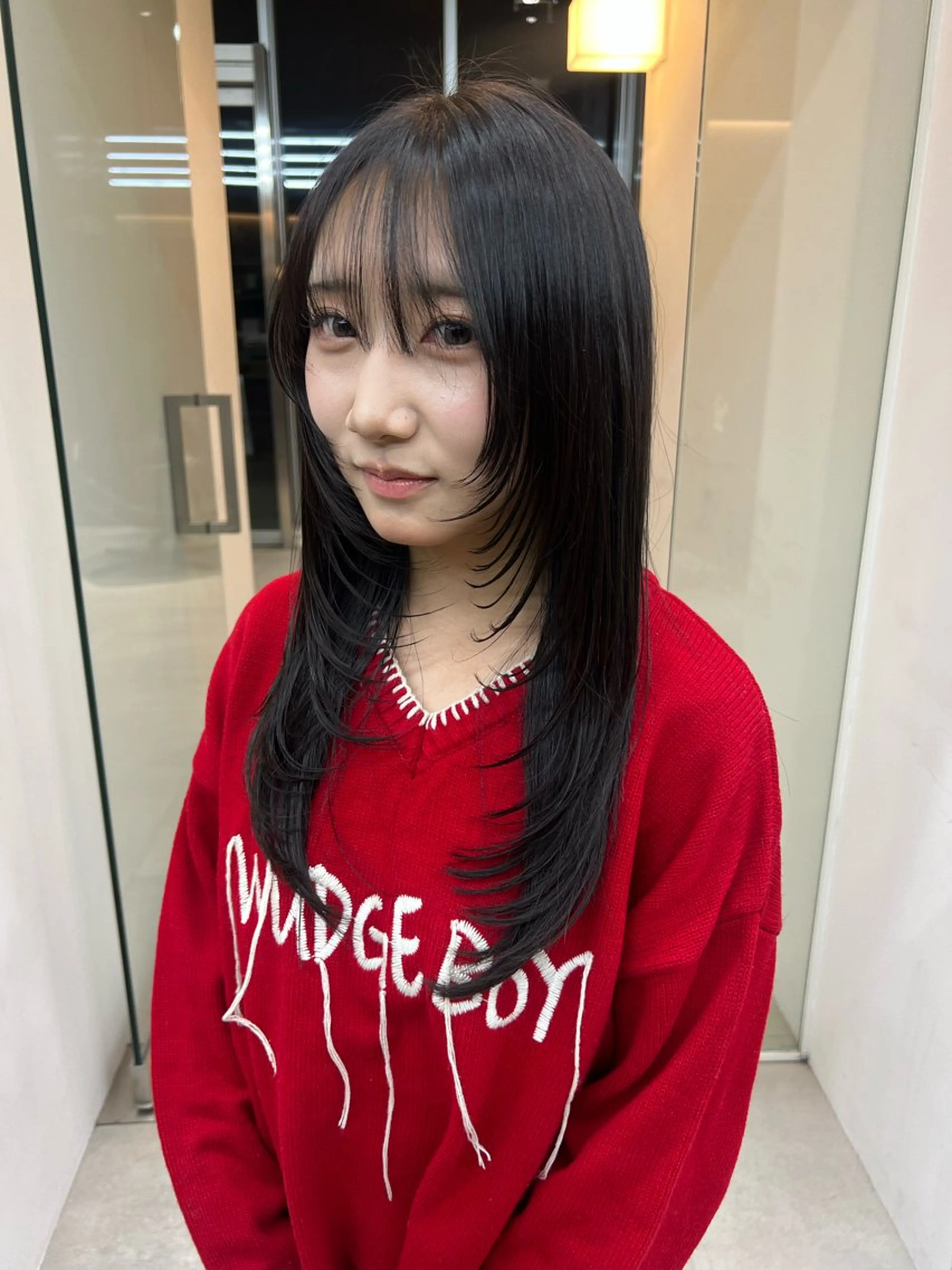 ロング カラー ハッシュカット レイヤーカット カット ヘアカラー トリートメント 吉沢遣人/レイヤー 艶カラー/抜け感のヘアスタイル