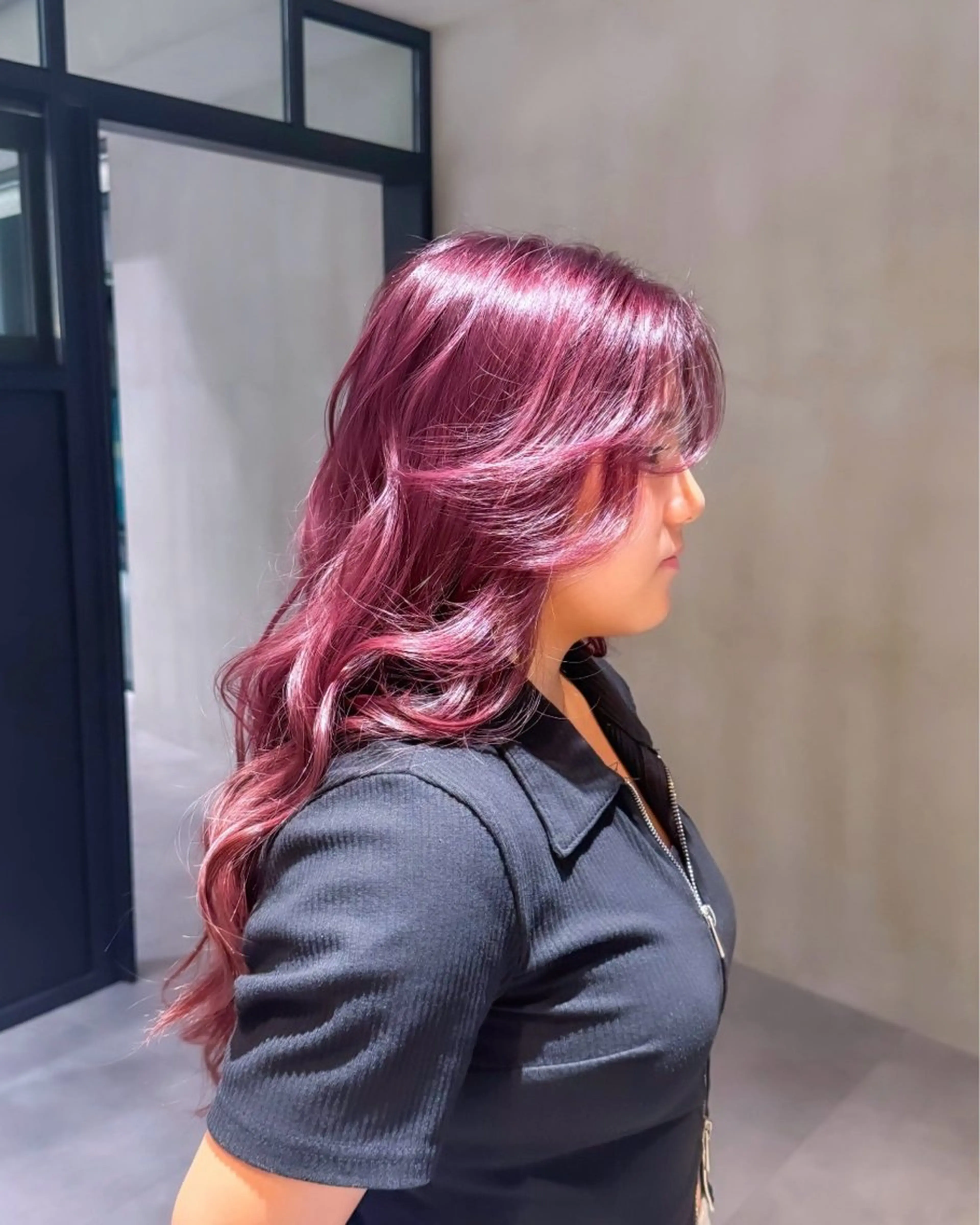 カラー 透明感カラー レッドカラー 小田 晃瑛のヘアスタイル