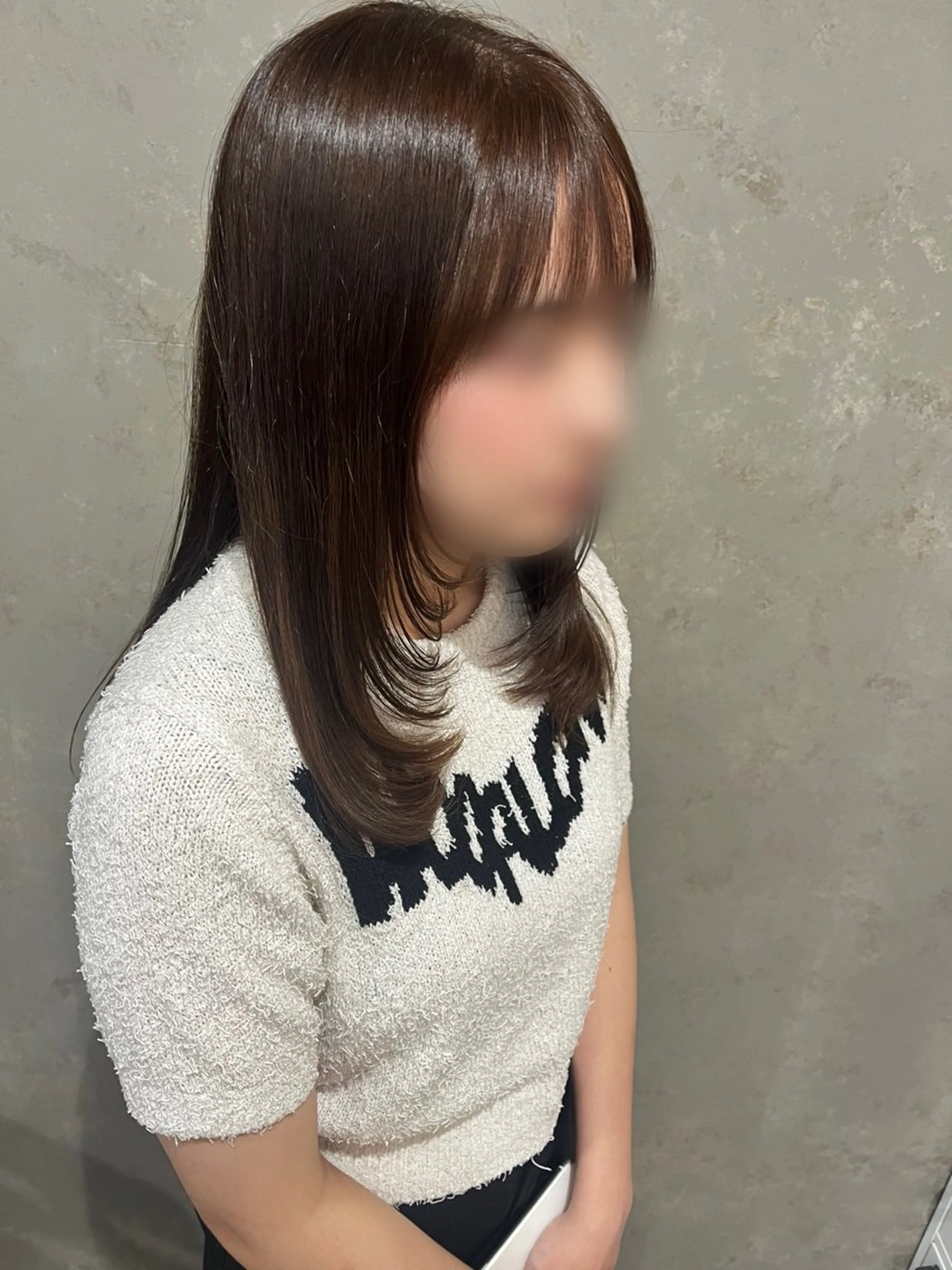 セミロング 顔まわりレイヤー 顔周りカット レイヤーカット カット ヘアカラー honoka ￤モデル様募集中￤のヘアスタイル