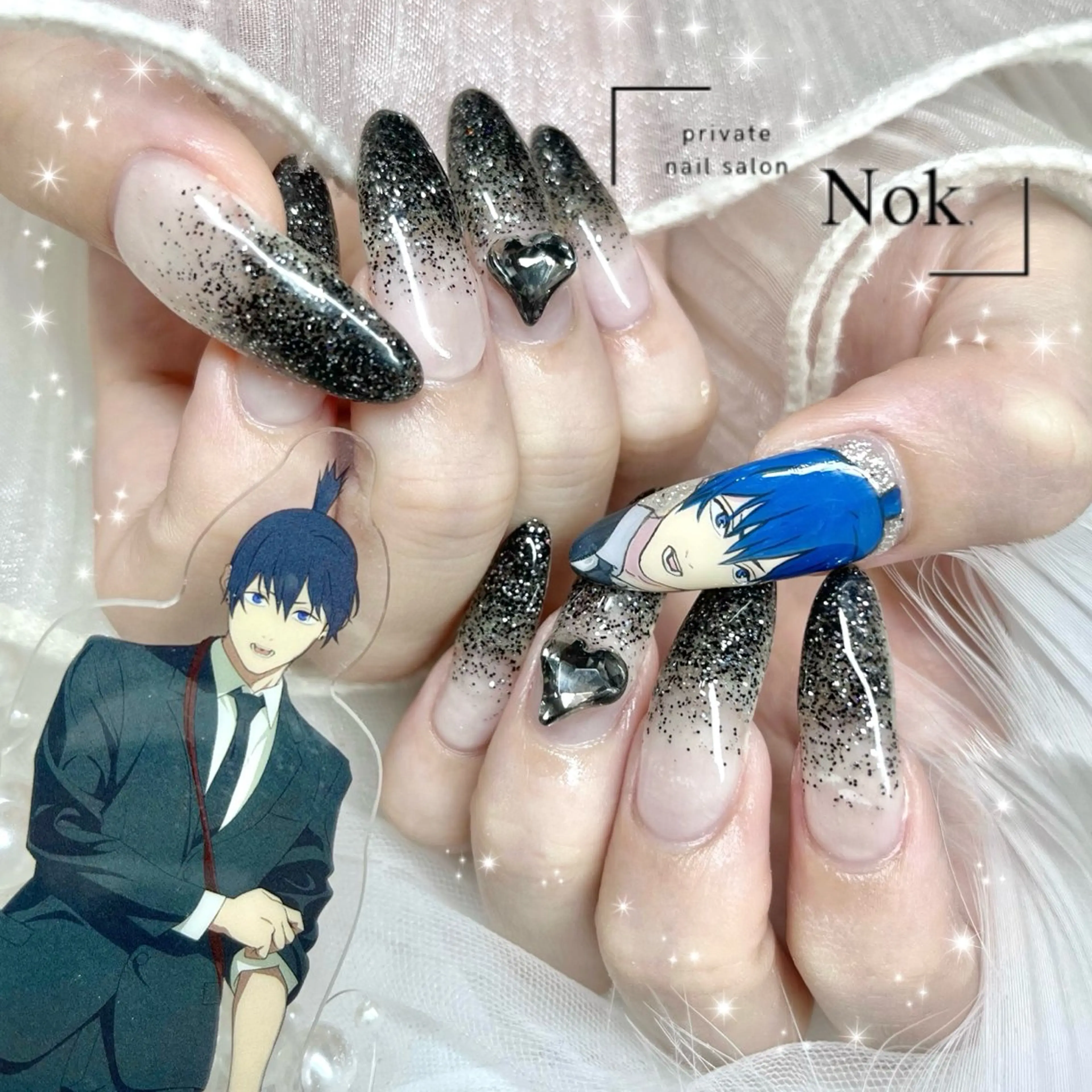ネイル ハート ハンドネイル 池袋痛ネイル Nok. 渡辺のネイルデザイン