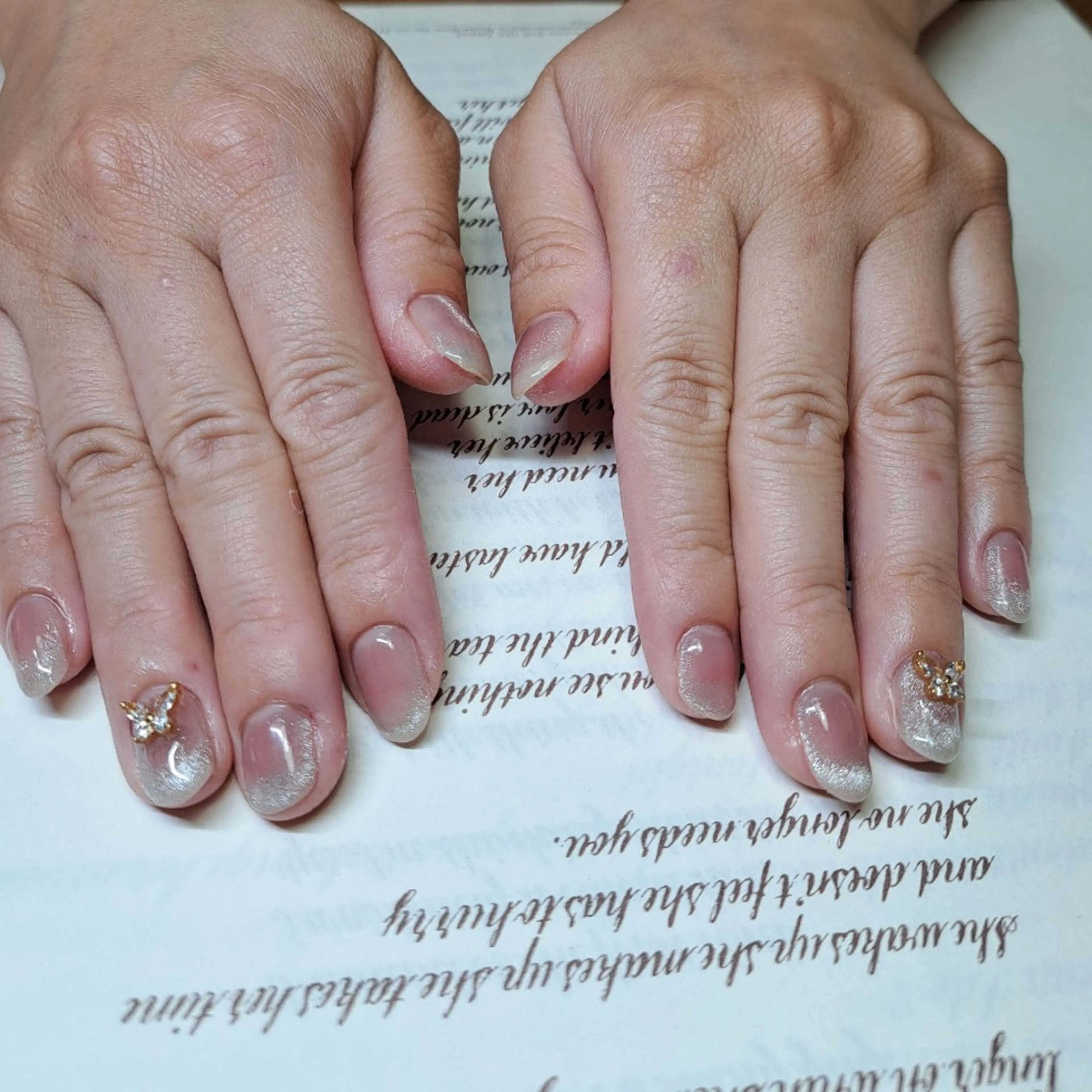 ネイル チークネイル フレンチネイル マグネットネイル マグネットフレンチ HAYASHI  Nのネイルデザイン