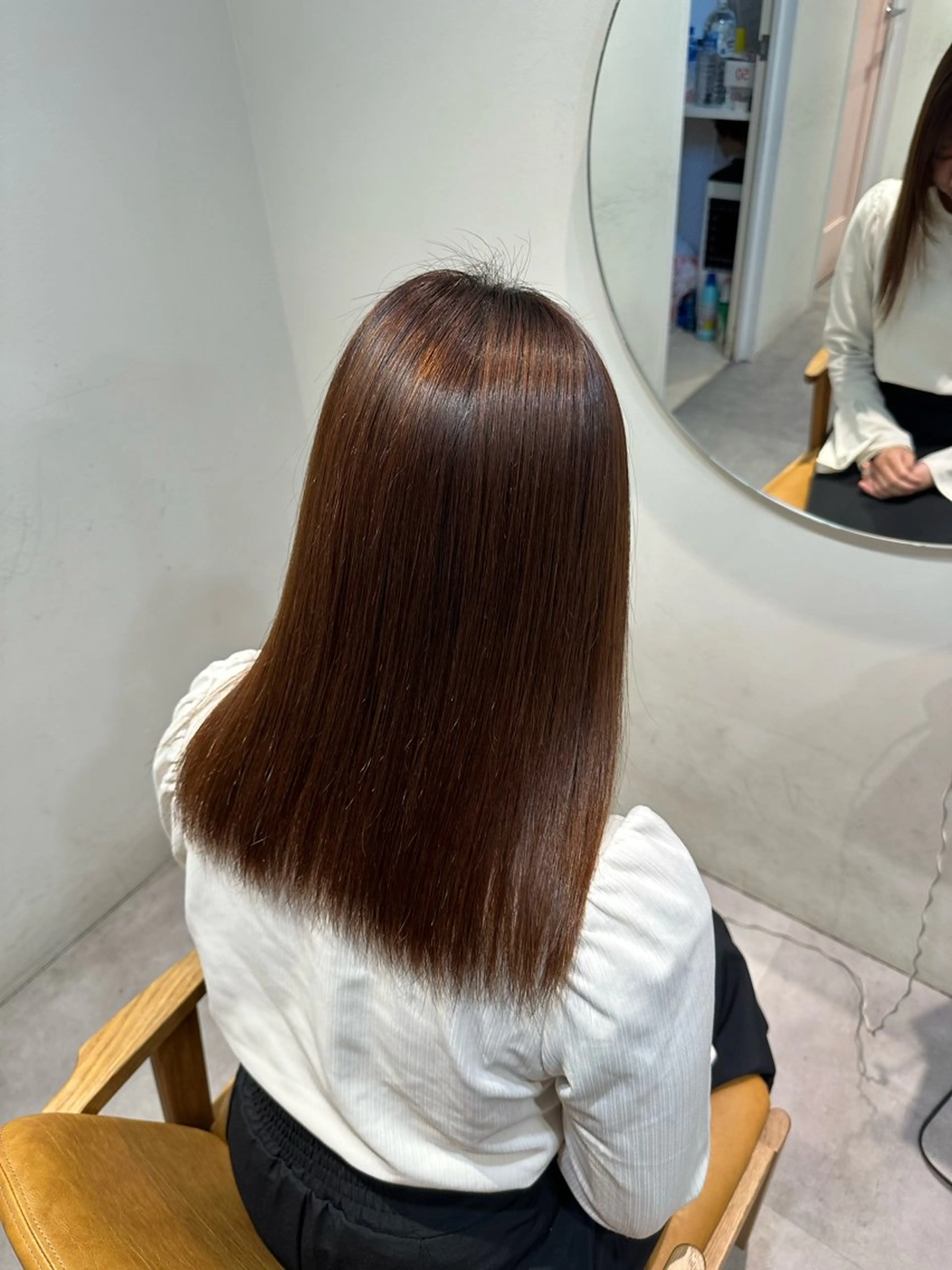 ミディアム 縮毛矯正 HANAME 原宿美容室のヘアスタイル