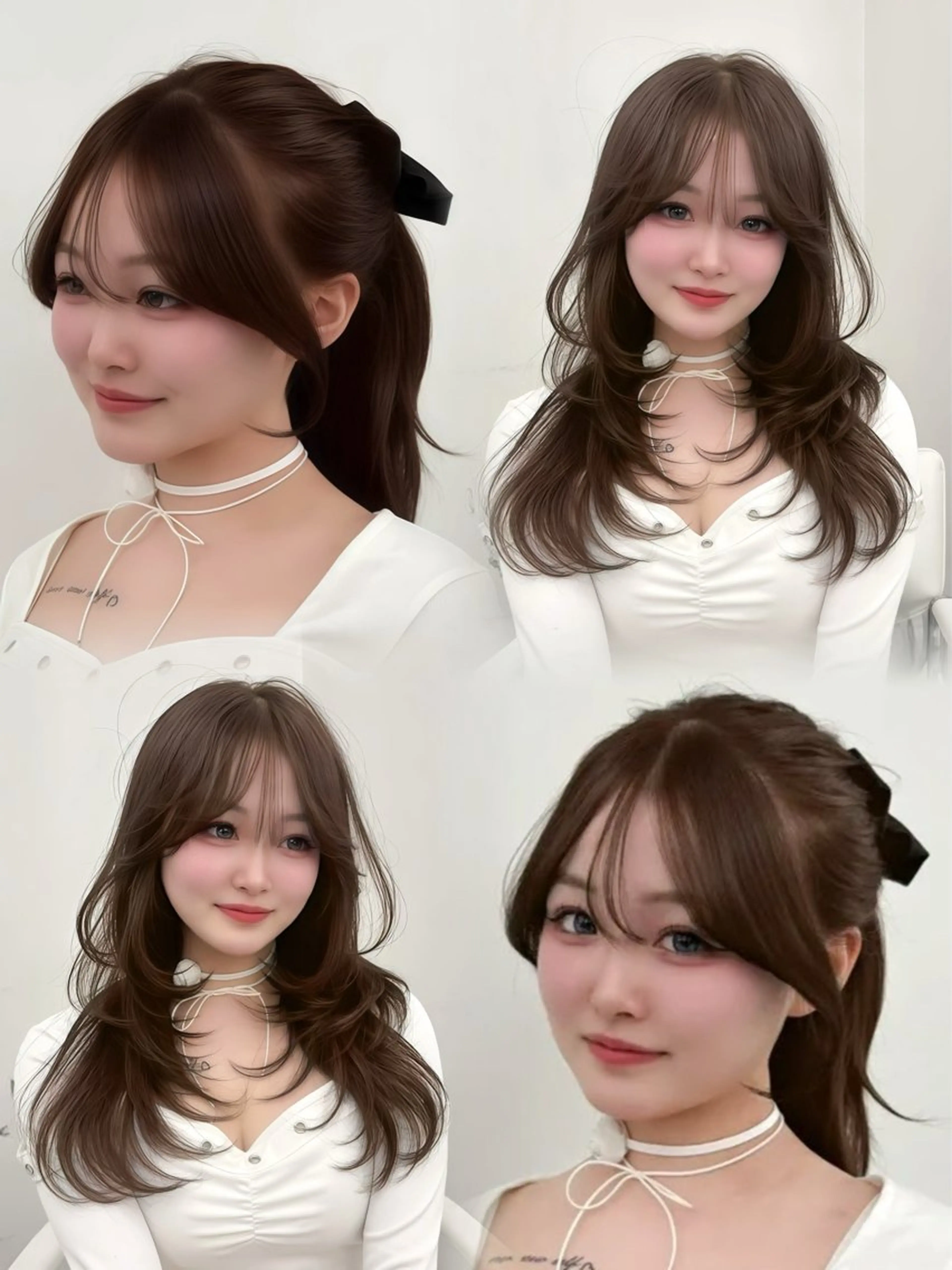 ロング カラー 小顔カット 韓国ヘア/レイヤー/ 顔まわり足立遥奈のヘアスタイル